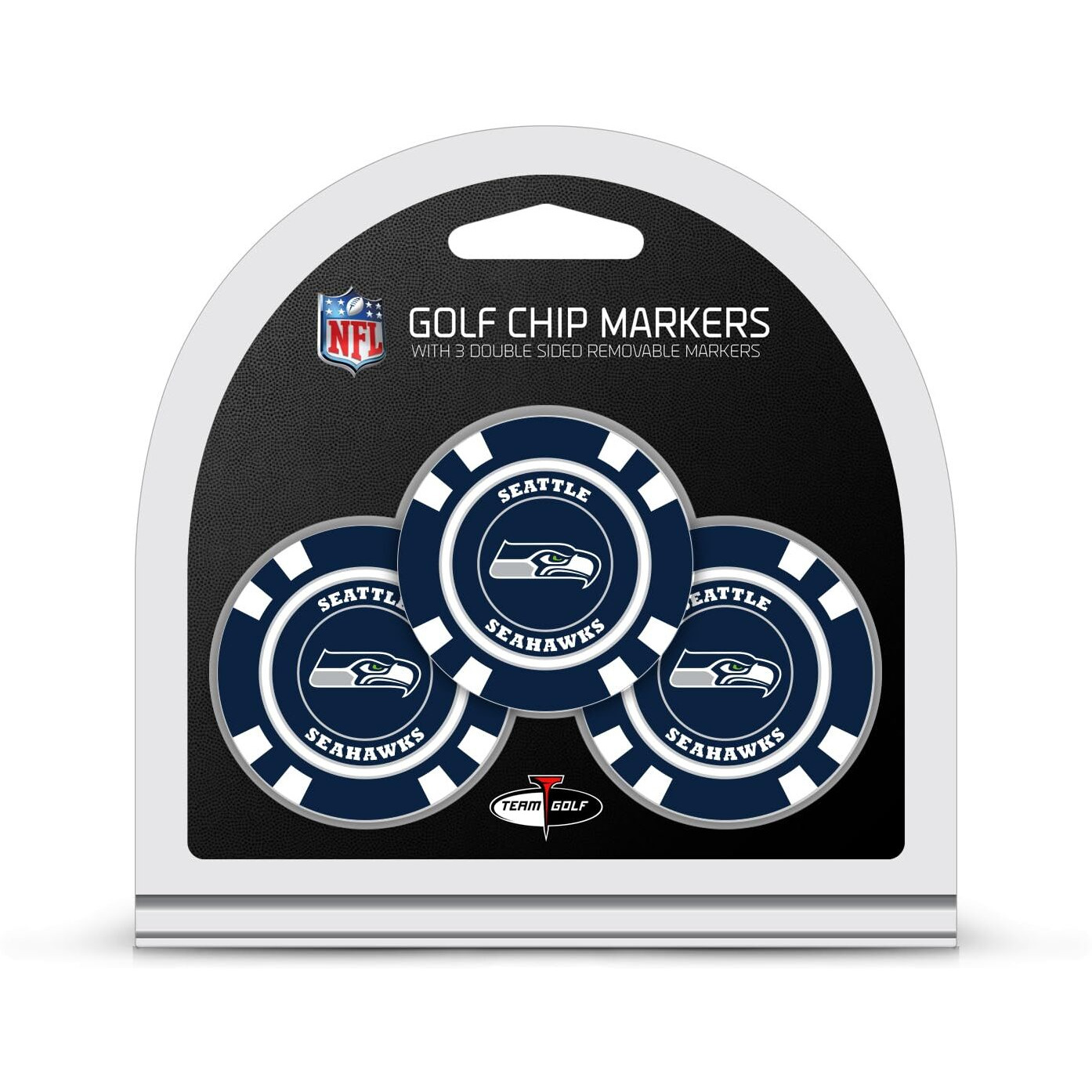 Seattle Seahawks Golf Chip with Marker 3 Pack