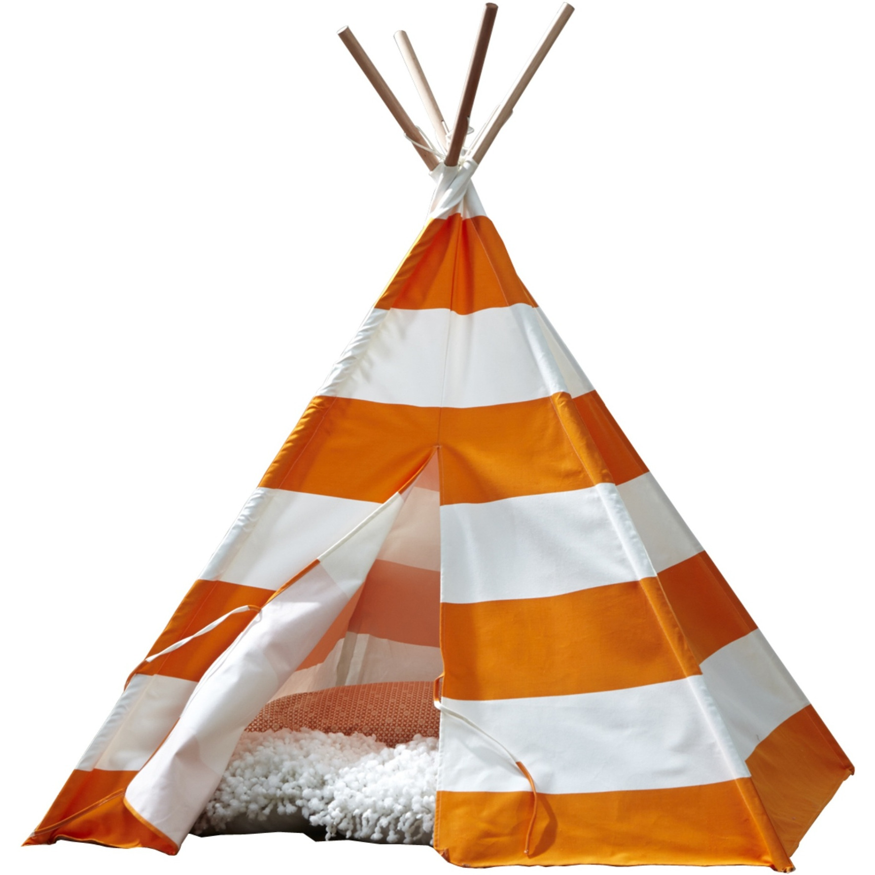 Teepee Orange with White Stripes