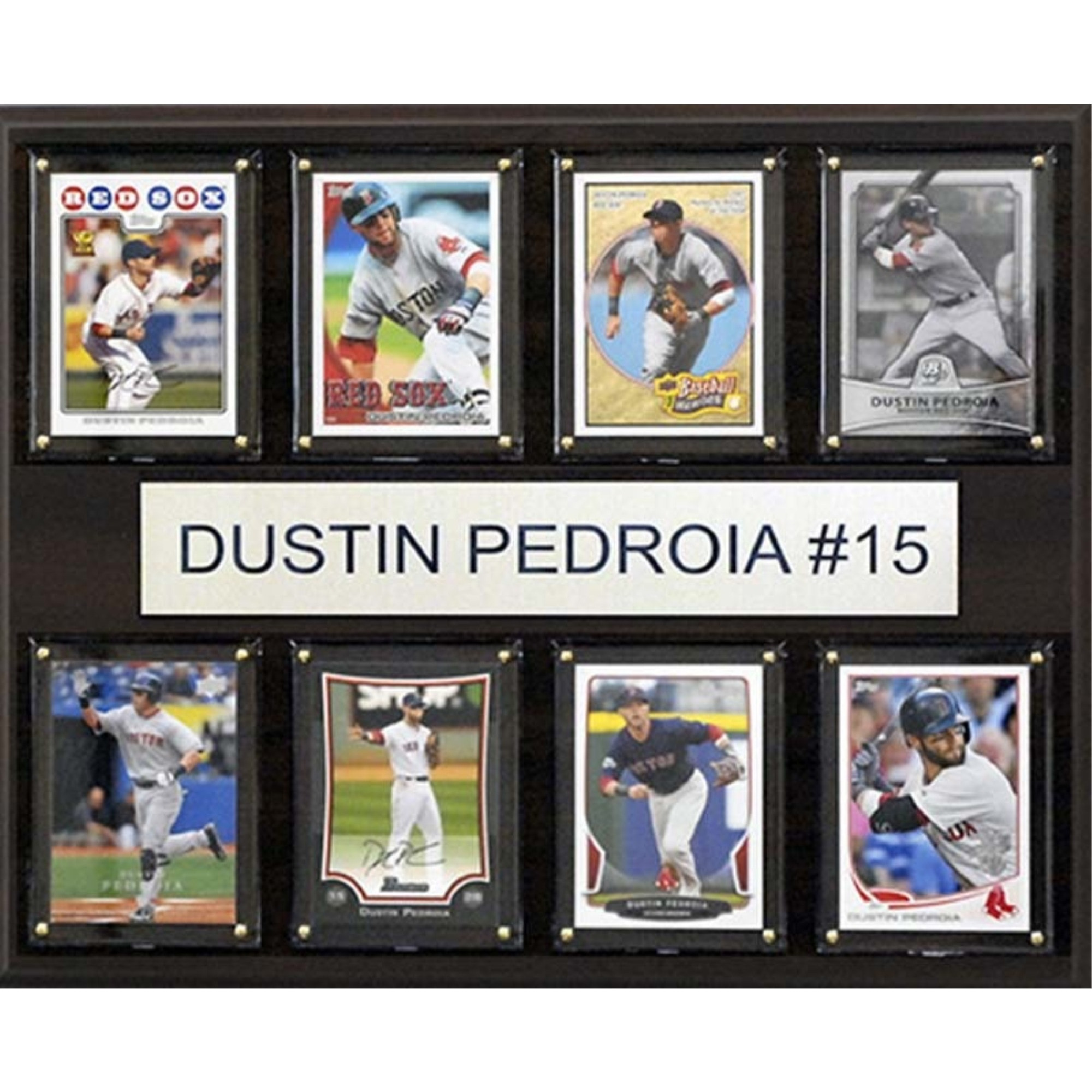 MLB 12&quotx15" Dustin Pedroia Boston Red Sox 8-Card Plaque