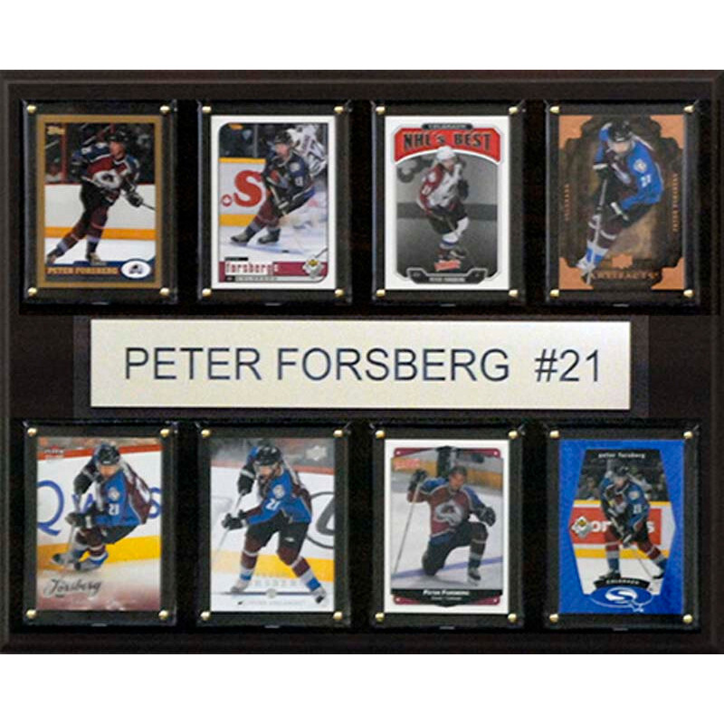 NHL 12&quotx15" Peter Forsberg Colorado Avalanche 8-Card Plaque