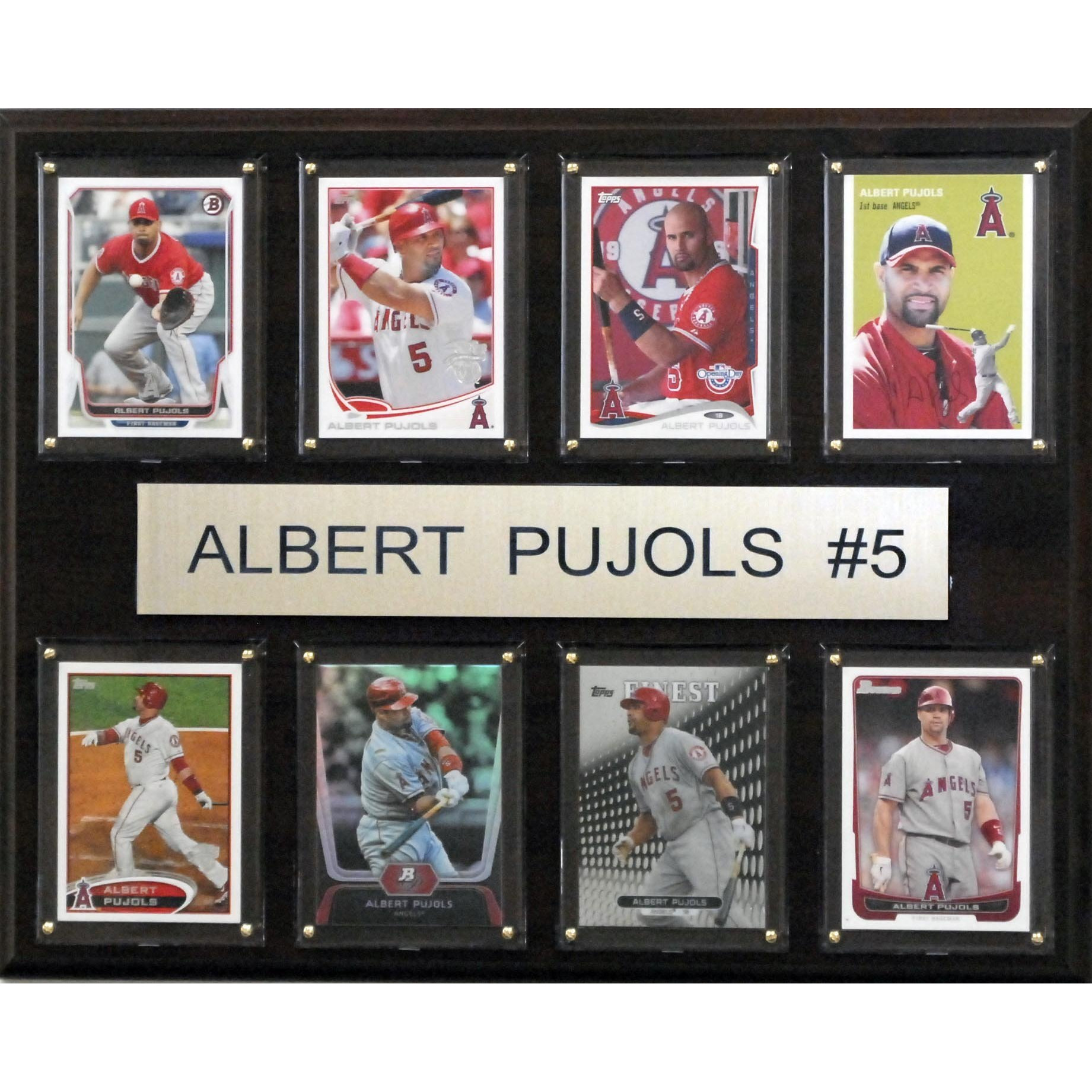 MLB 12&quotx15" Albert Pujols Los Angeles Angels 8-Card Plaque
