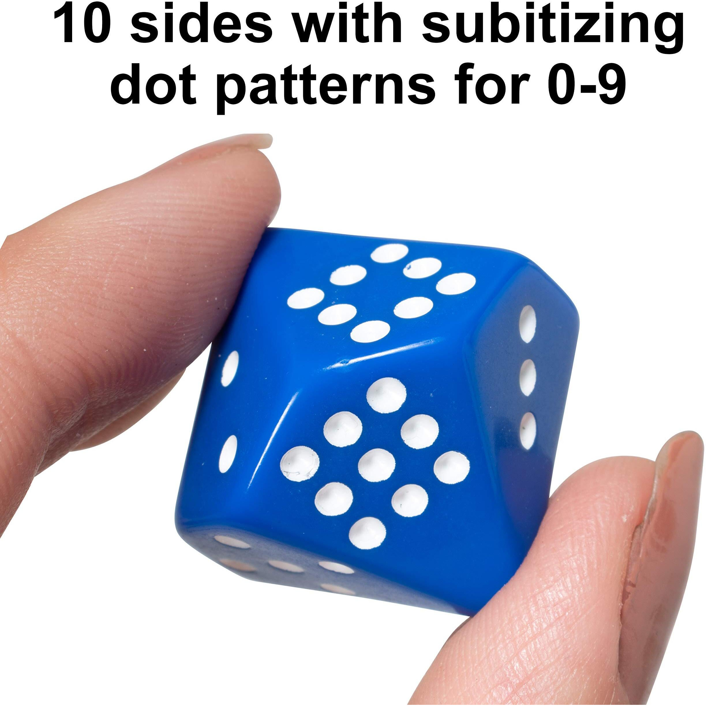 SUBITIZING DICE 6 SET 3 RED 3 BLUE