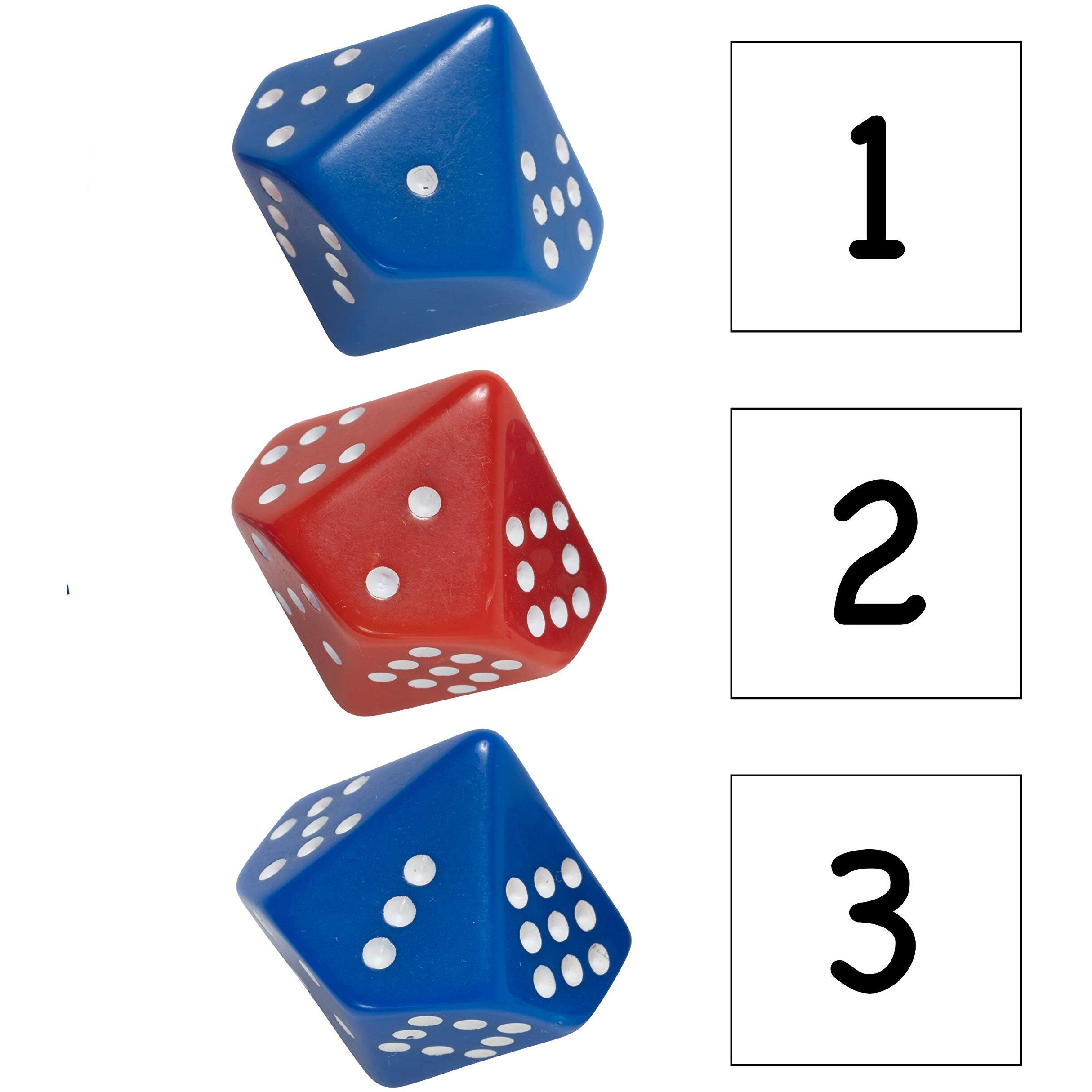 SUBITIZING DICE 6 SET 3 RED 3 BLUE