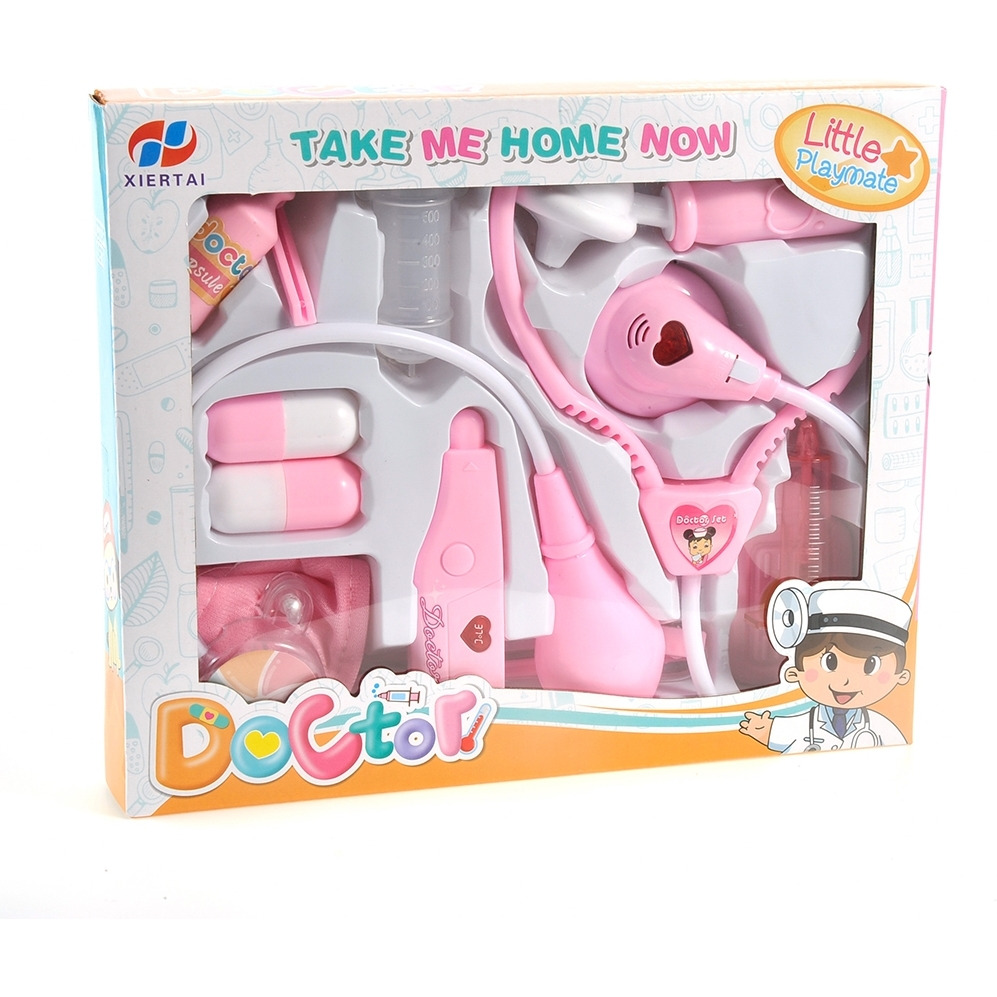 Doctor Nurse Medical Kit Playset for Kids (Pink)