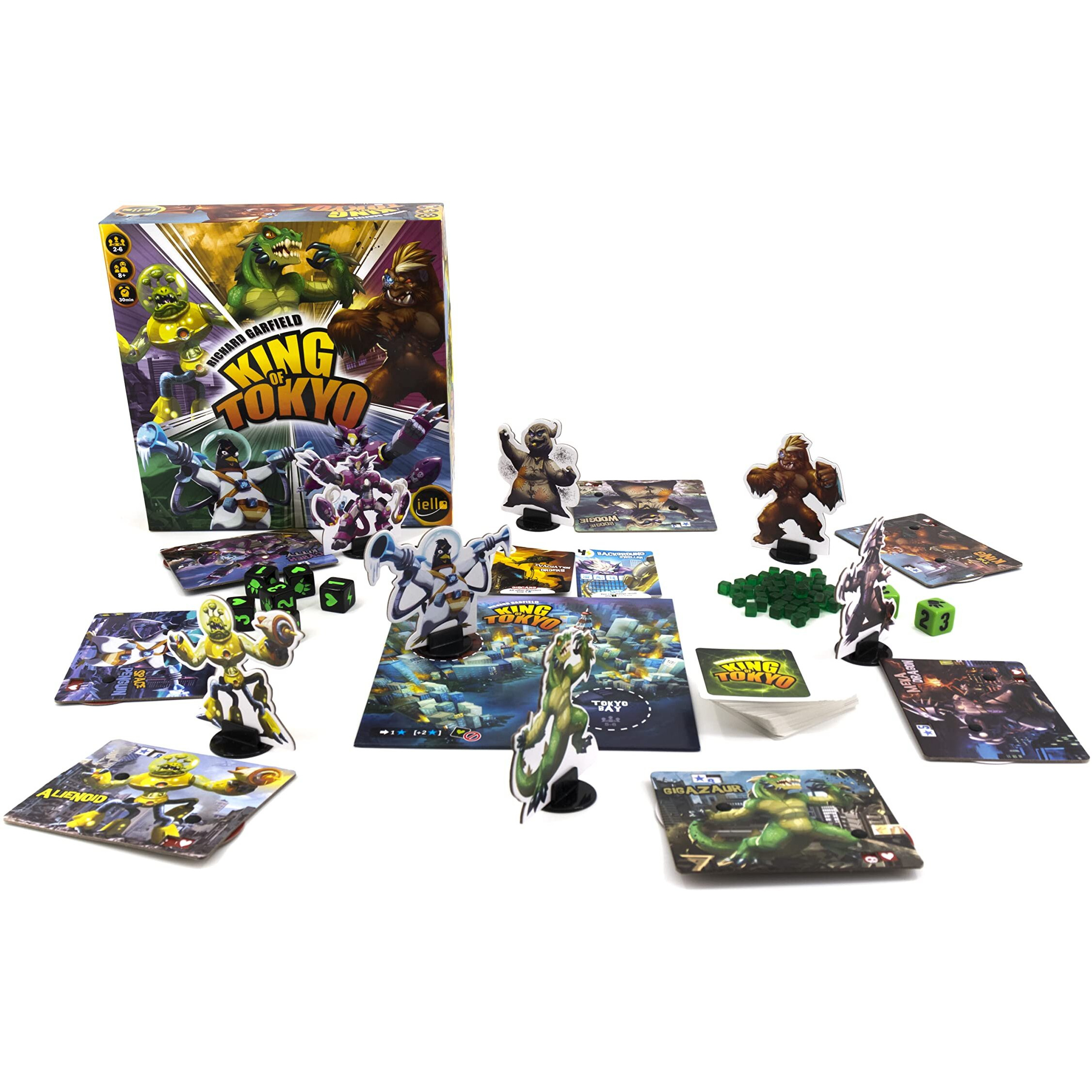 IELLO King of Tokyo, New Edition, Strategy Board Game, Space Penguin Included in the Box, For 2 to 6 Players, 30 Minute Play Time, For Ages 8 and Up