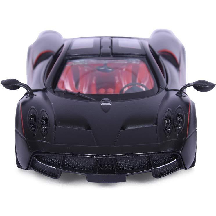 Pagani Huayra Matt Black with Red Interior 1/24 Diecast Model Car by Motormax