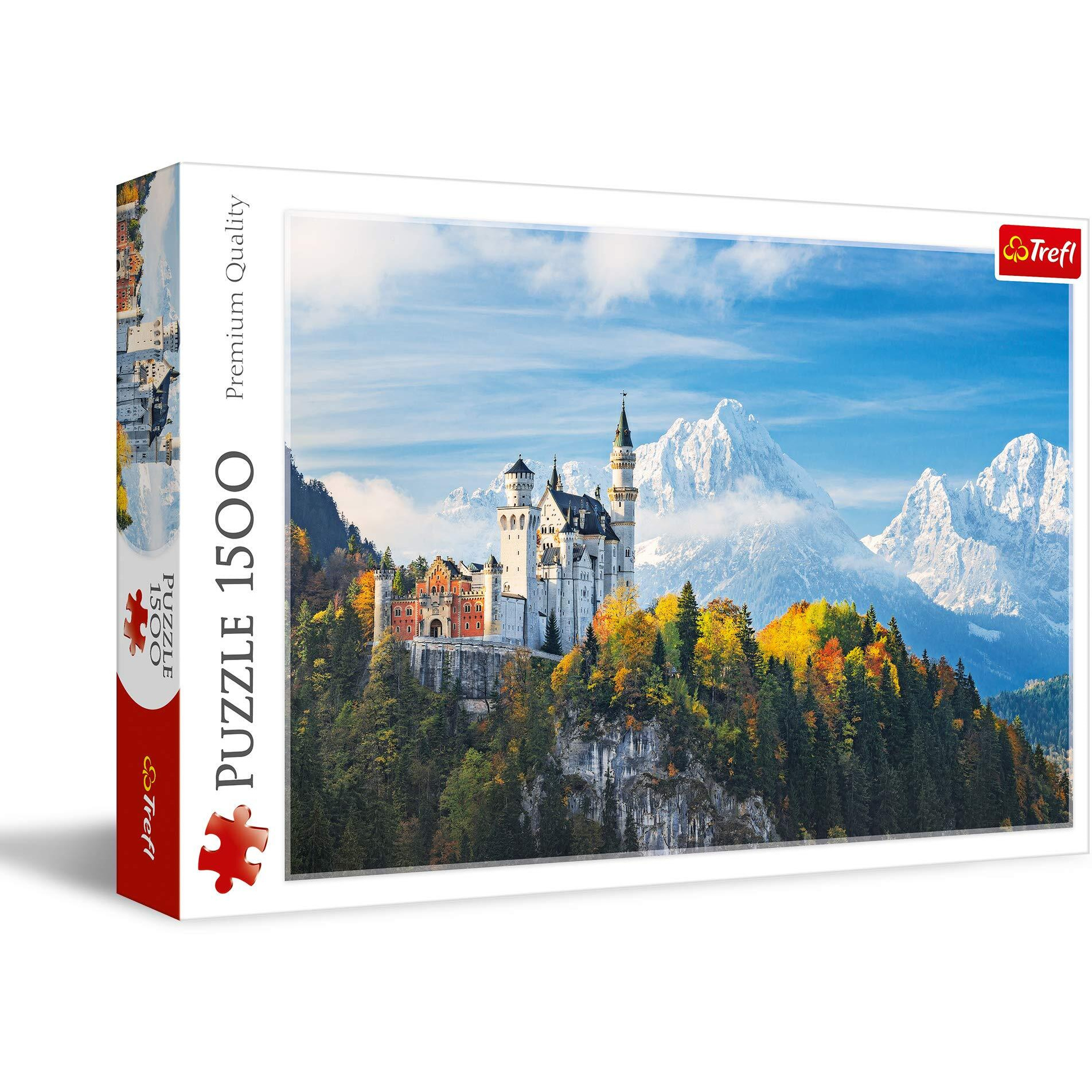 Trefl 1500 Piece Jigsaw Puzzle Bawarian Alps, Neuschwanstein Castle, Germany, Multicolor