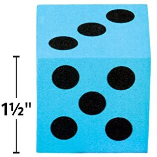 12 PACK FOAM COLORFUL LARGE DICE