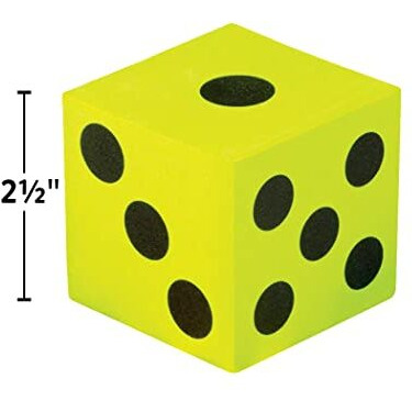 4 PACK FOAM COLORFUL JUMBO DICE