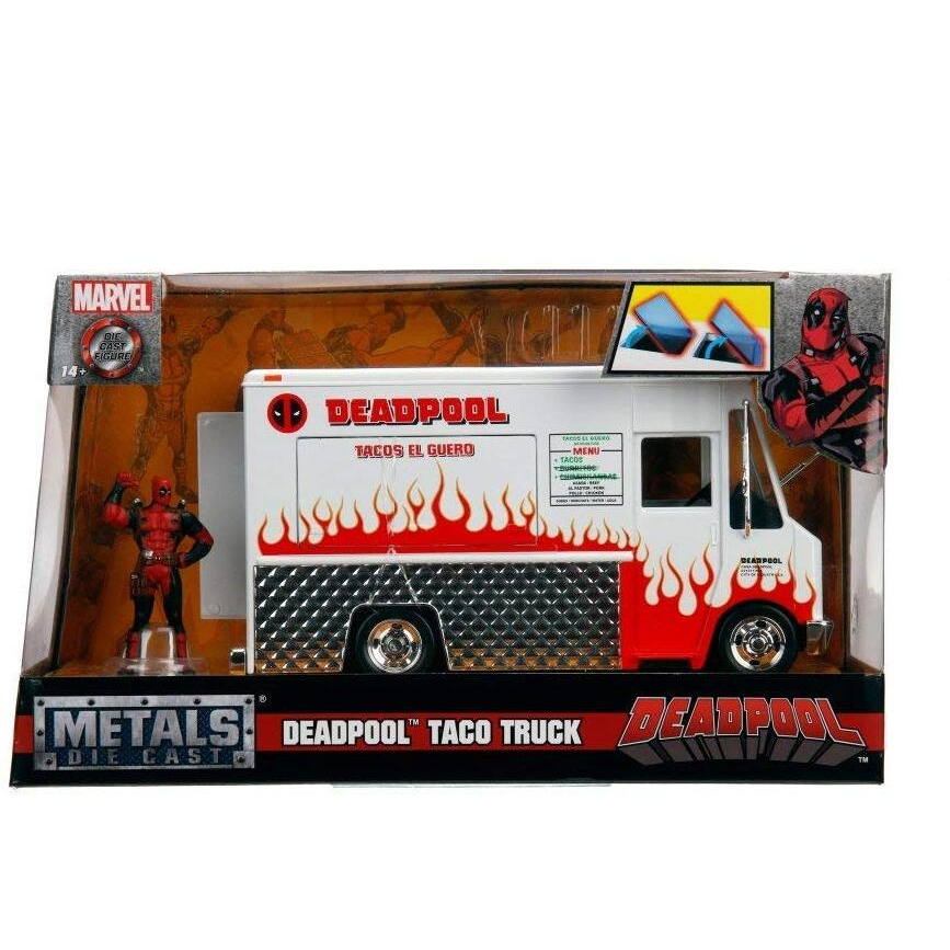 Deadpool Taco Truck with Deadpool Diecast Figurine &quotMarvel" Series 1/24 Diecast Model by Jada
