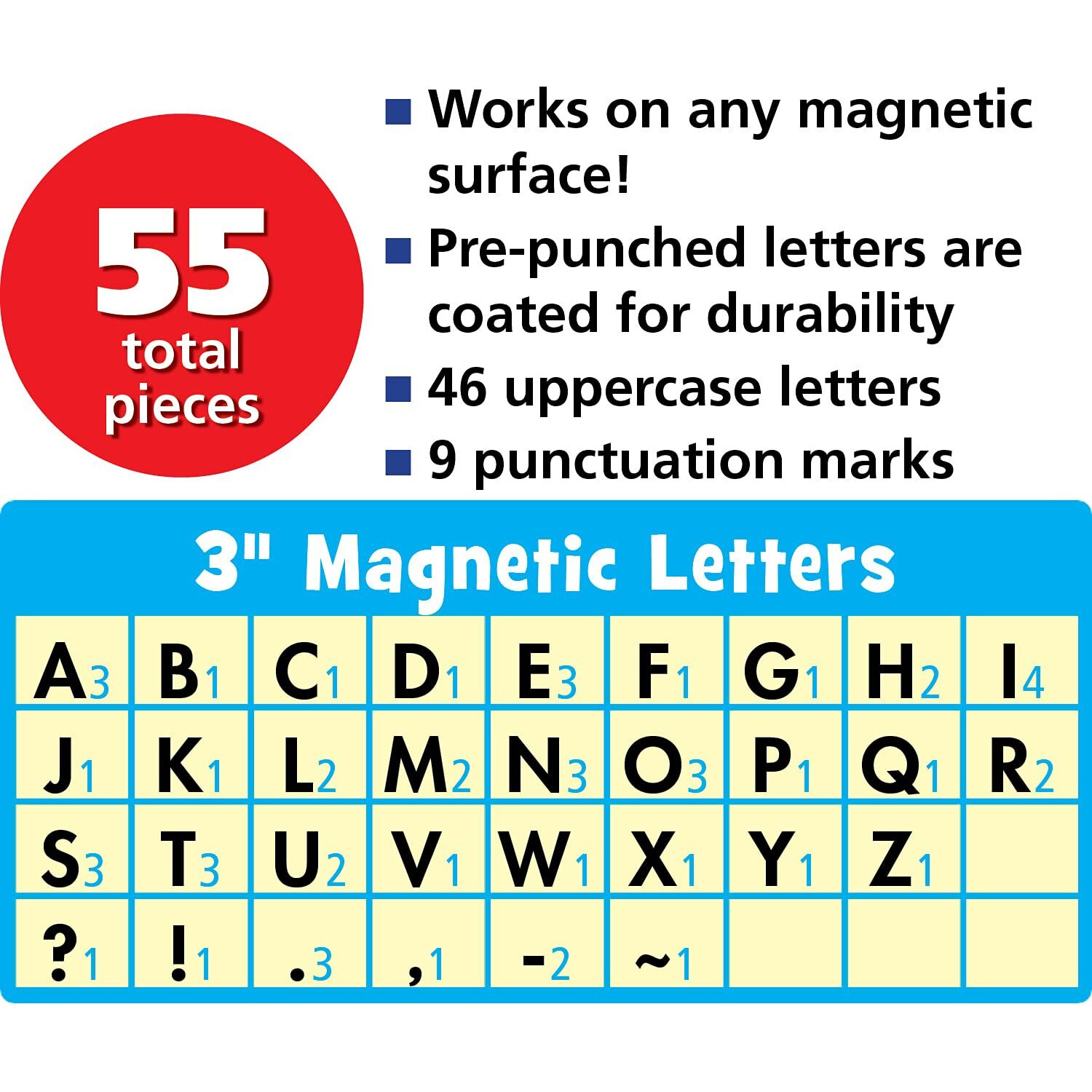 BOLD BLOCK 3IN MAGNETIC LETTERS