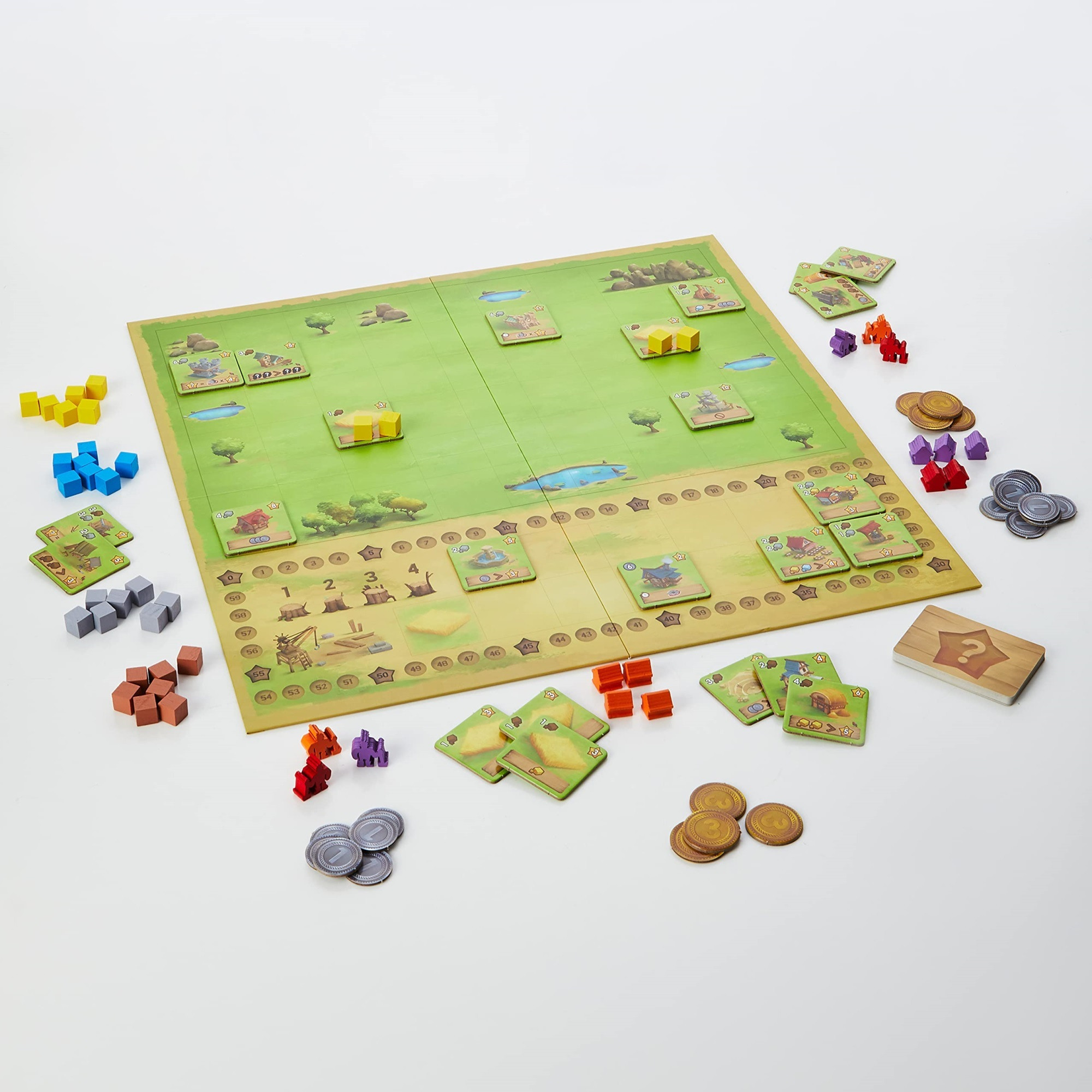 IELLO Little Town, Strategy Board Game, Fun for The Whole Family, Tactical and Interactive, 45 Minute Play Time, 2 to 4 Players, Ages 10 and Up