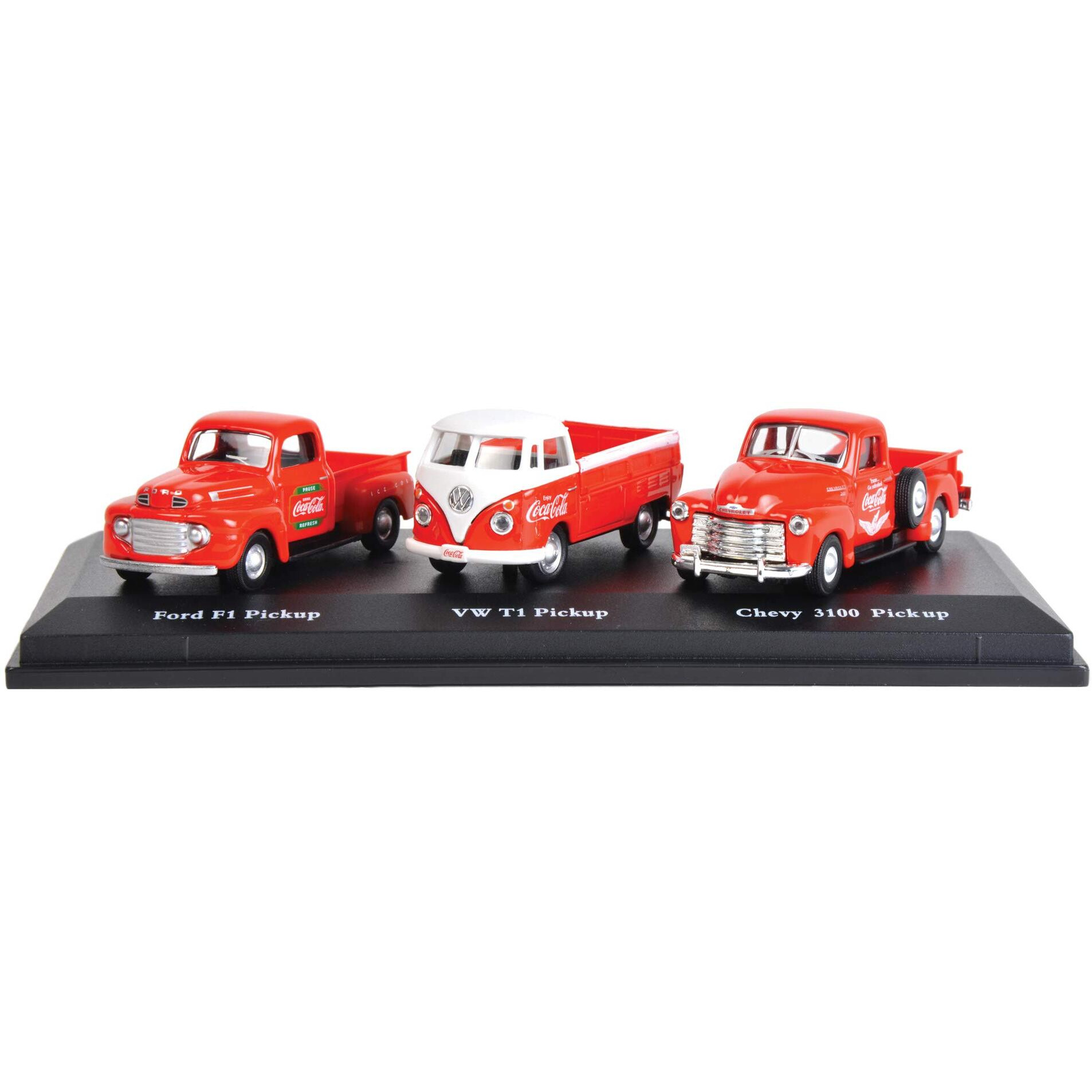 Classic Pickups Gift Set of 3 Pickup Trucks &quotCoca Cola" 1/72 Diecast Model Cars by Motorcity Classics"""
