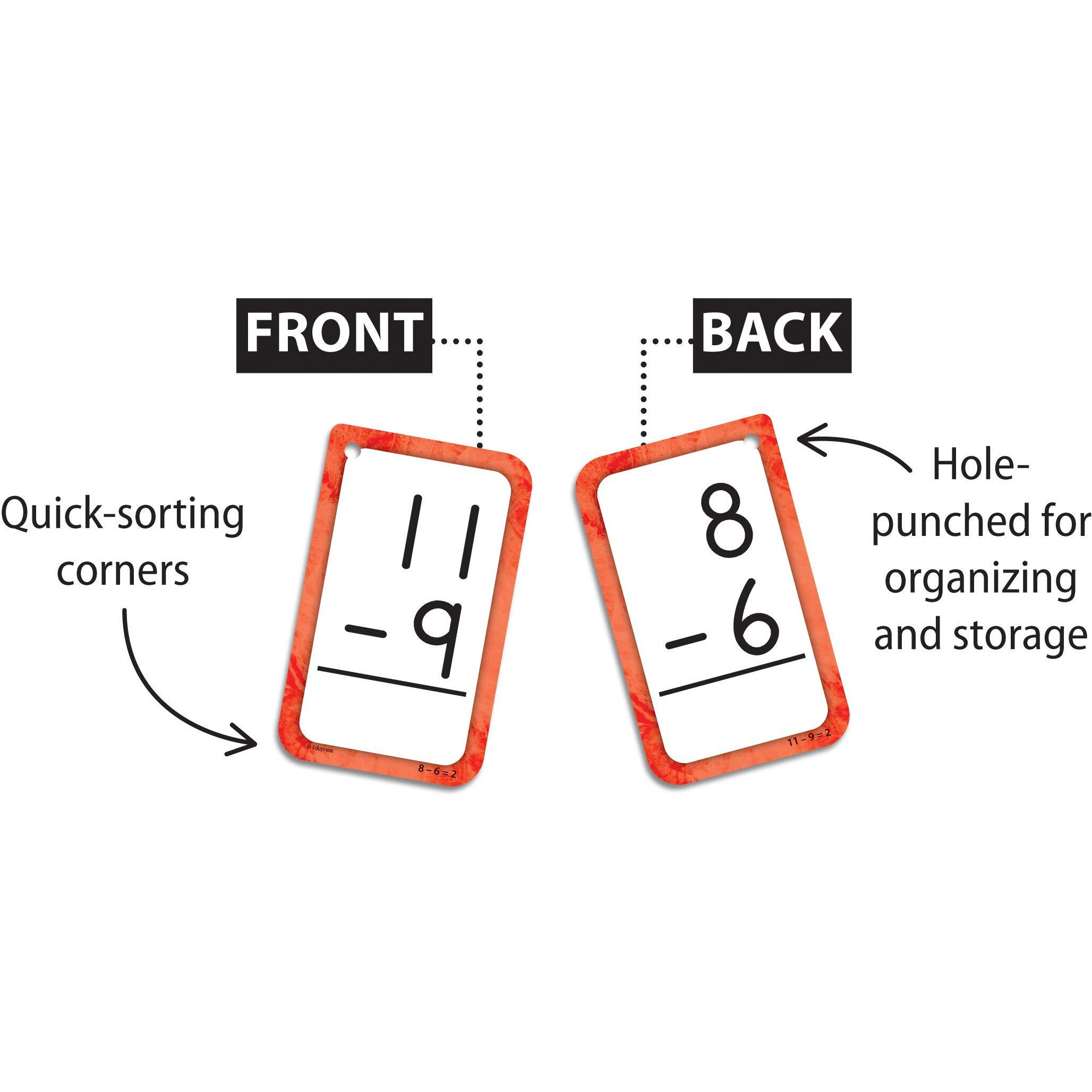SUBTRACTION 0-12 FLASH CARDS