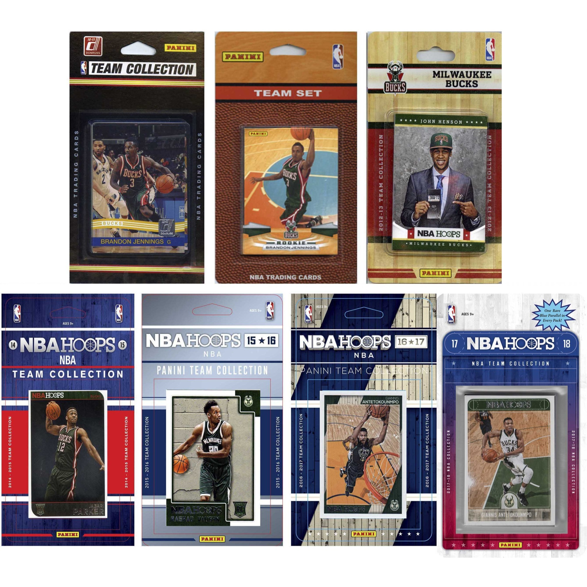 NBA Milwaukee Bucks 7 Different Licensed Trading Card Team Sets