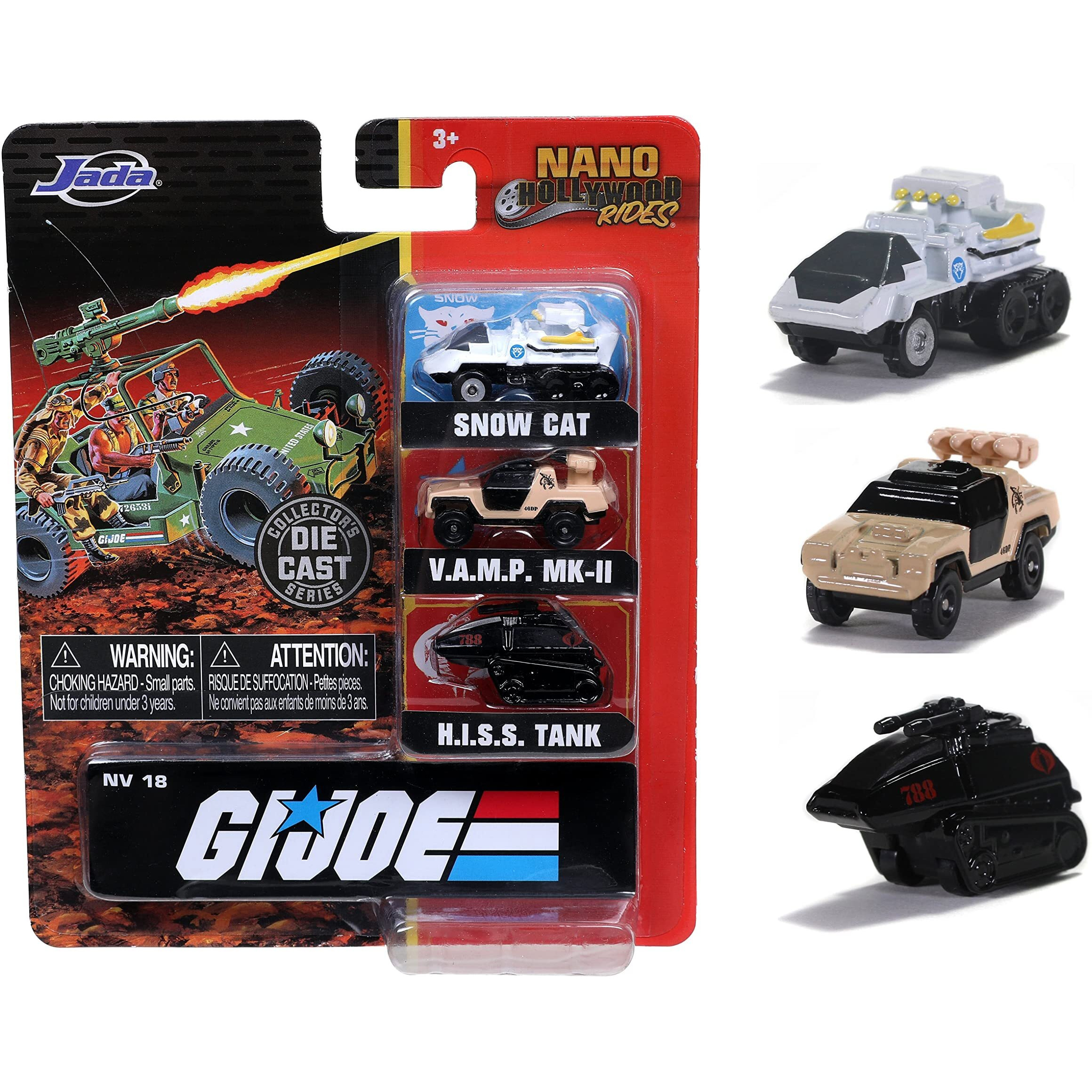 &quotG.I. Joe" 3 piece Set &quotNano Hollywood Rides" Diecast Models by Jada