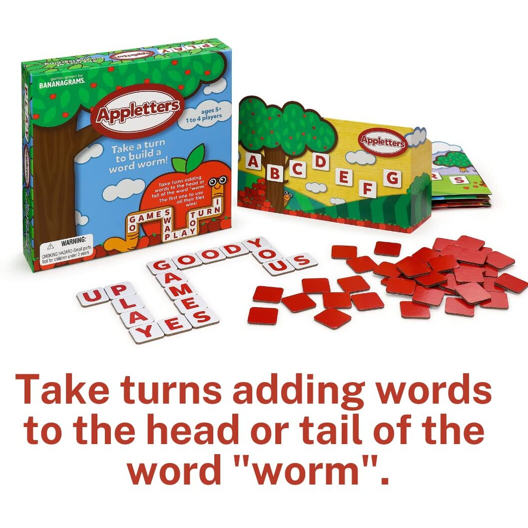 Appletters Race to Build A Word Worm in This Board Game for Kids