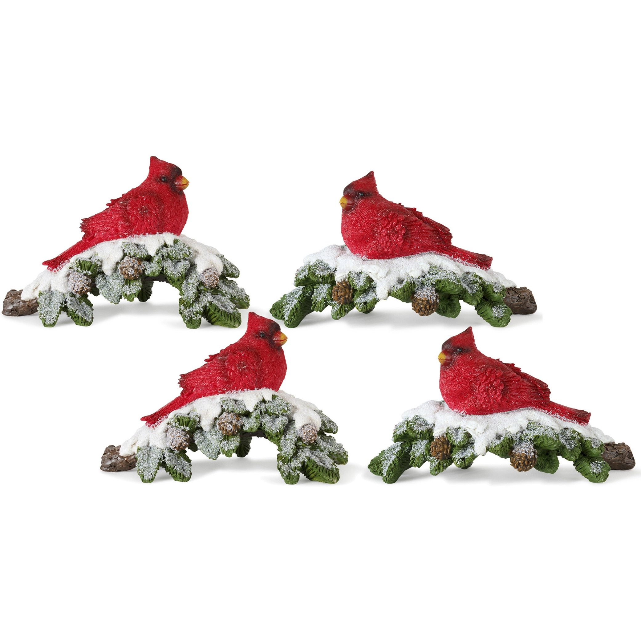 Cardinal on Branch (Set of 4)