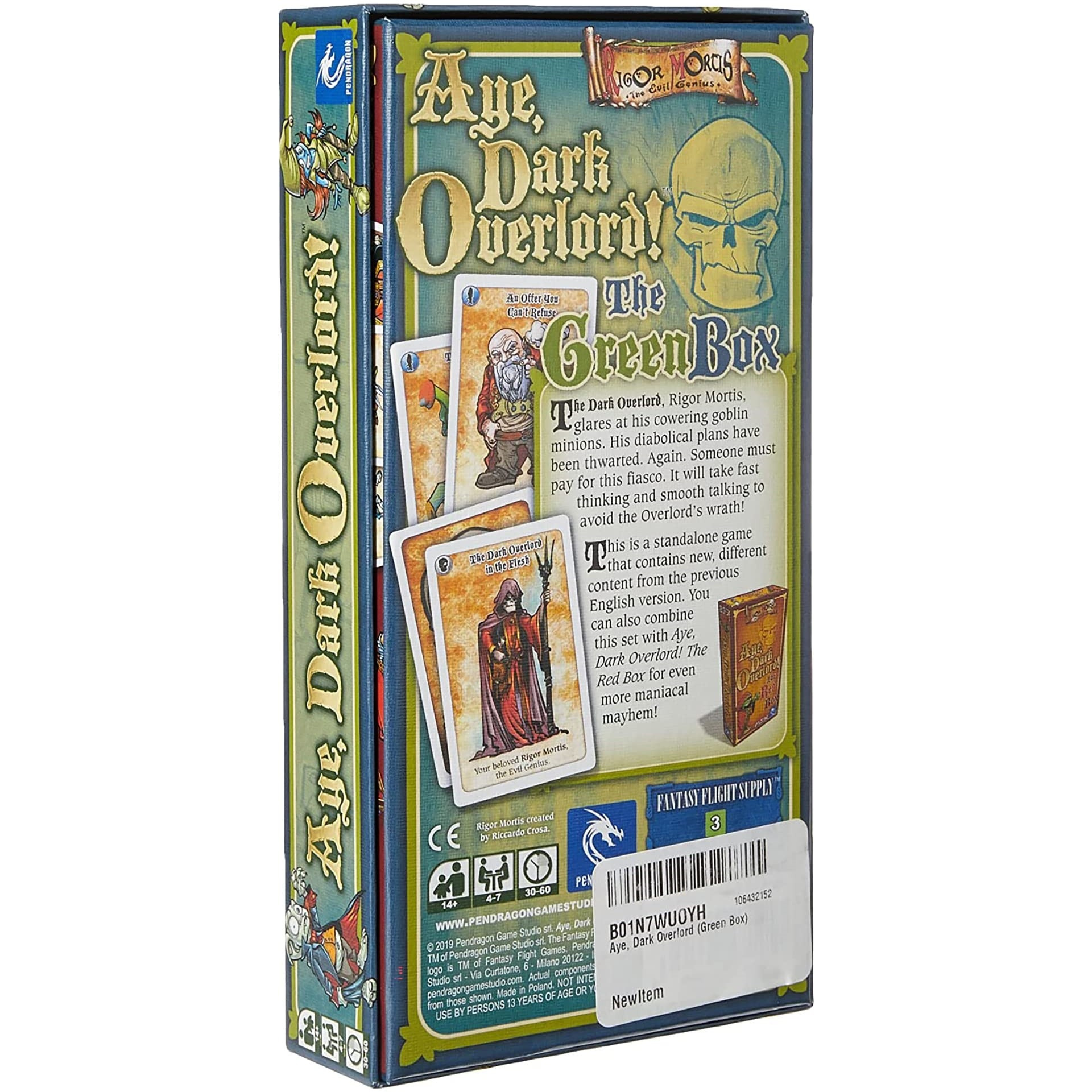 Pendragon Game Studio Aye, Dark Overlord The Green Box - Card Game, Fantasy Party Game Filled with Humor, RPG Game, for 4-7 Players, 30-60 Minute Playing Time, Ages 14+