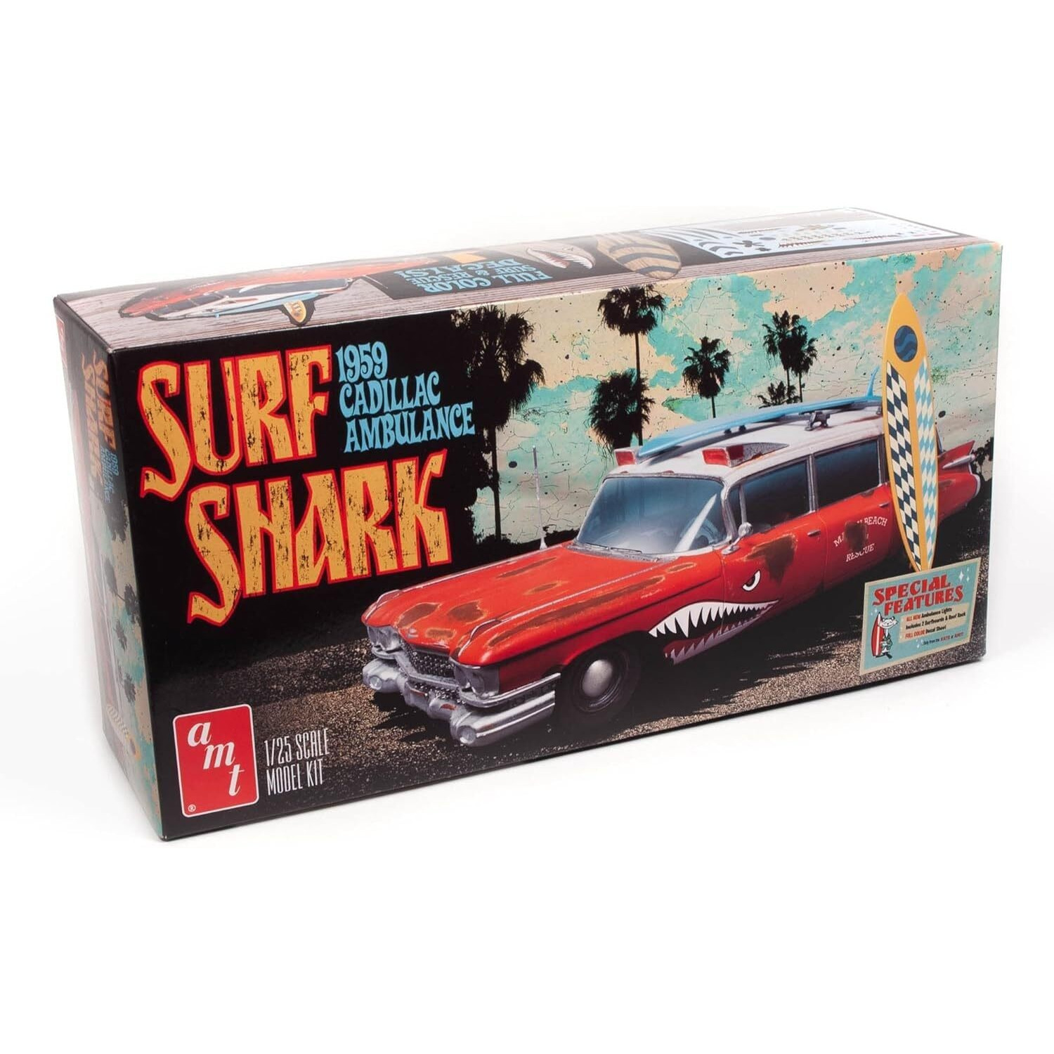 Skill 2 Model Kit 1959 Cadillac Ambulance &quotSurf Shark" 1/25 Scale Models by AMT