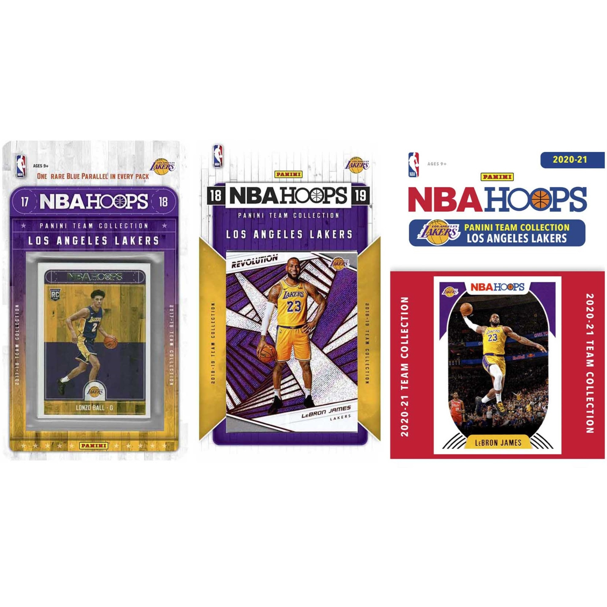 NBA Los Angeles Lakers 3 Different Licensed Trading Card Team Sets