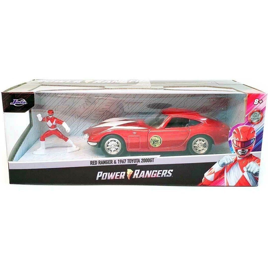 1967 Toyota 2000GT RHD (Right Hand Drive) Red Metallic and Red Ranger Diecast Figurine &quotPower Rangers" &quotHollywood Rides" Series 1/32 Diecast Model Car by Jada