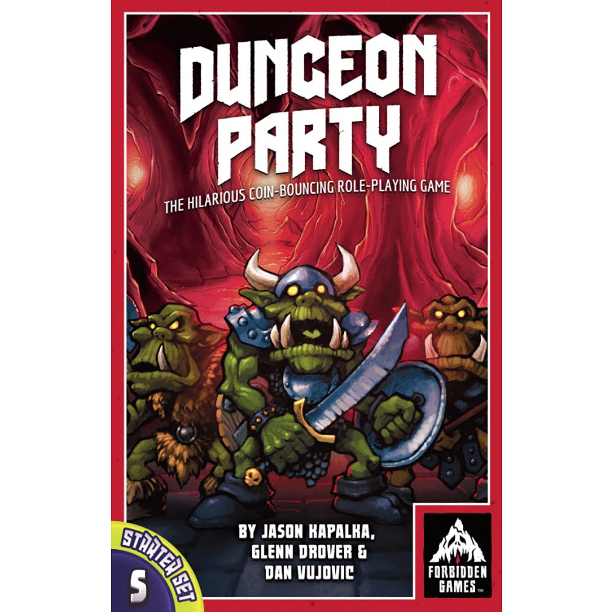 Forbidden Games Dungeon Party - Starter Pack, Coin Bouncing Role-Playing Card Game, Party Game, Ages 10+, 1-6 Players, 30-90 Min