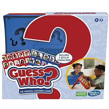 Hasbro Gaming Guess Who Original,Easy to Load Frame,Double-Sided Character Sheet,2 Player Board Games for Kids,Guessing Games for Families,Ages 6 and Up