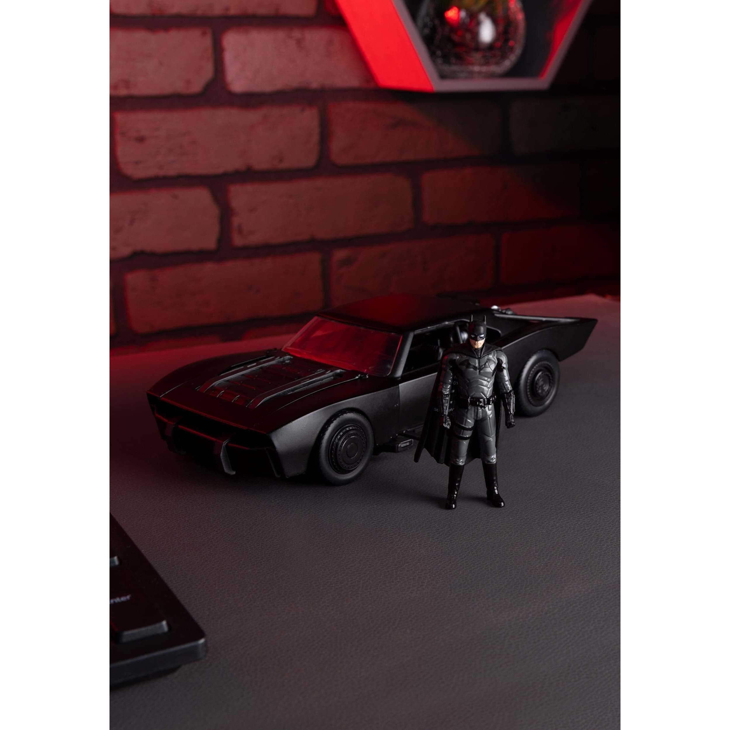 Batmobile Matt Black with Batman Diecast Figure &quotThe Batman" (2022) Movie &quotDC Comics" 1/24 Diecast Model Car by Jada
