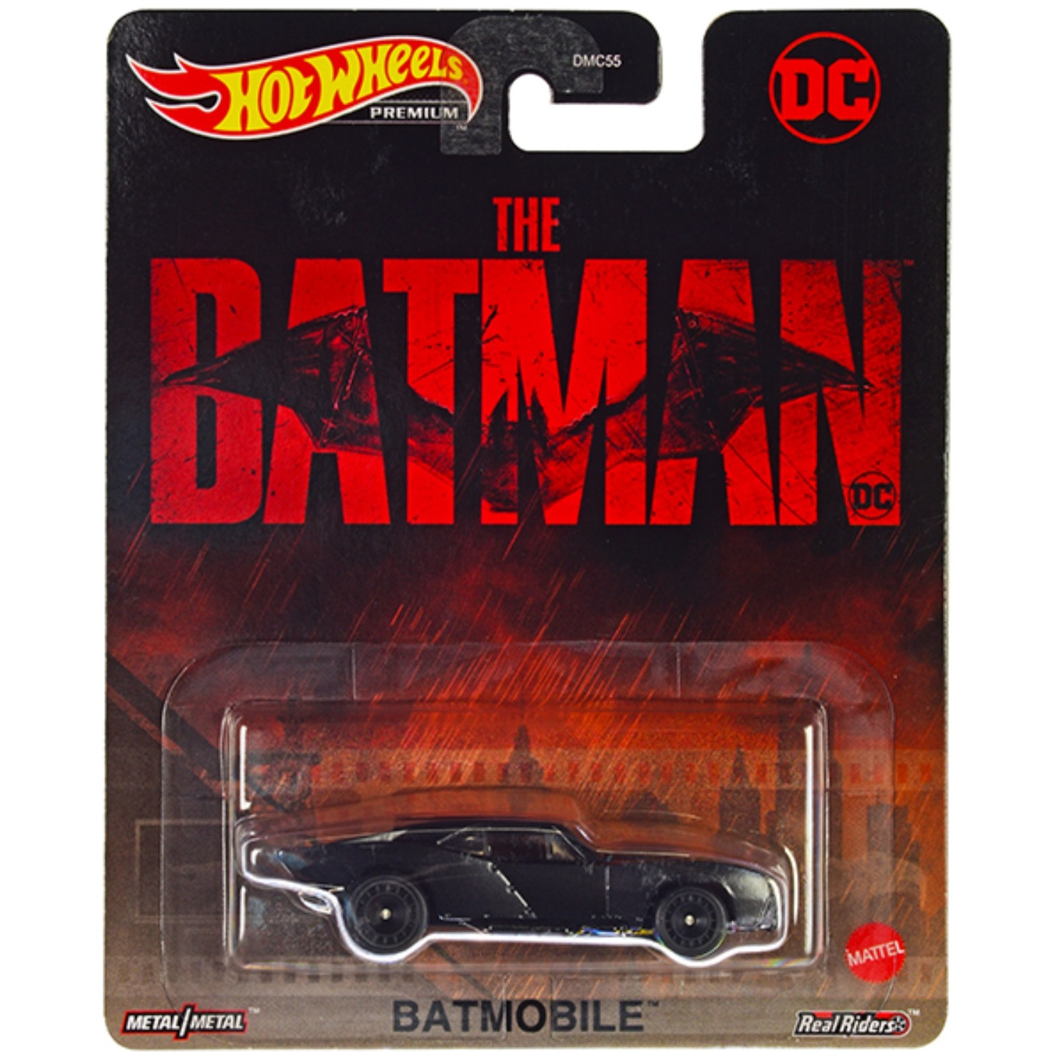 Batmobile Matt Black &quotThe Batman" (2022) Movie &quotDC Comics" Diecast Model Car by Hot Wheels