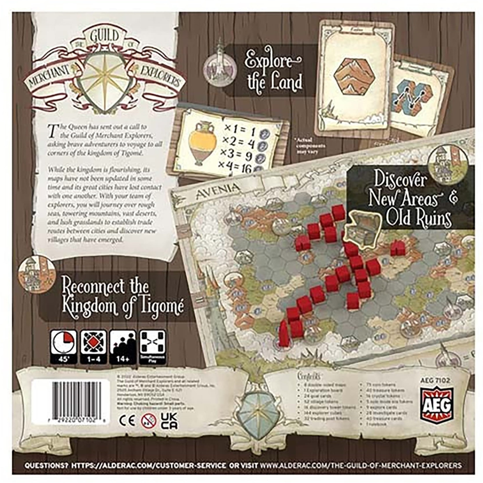 Alderac Entertainment Group (AEG) The Guild of Merchant Explorers Board Game, Explore The World, Establish New Settlements, 1-4 Players, Ages 14+, 45 Min Play Time, Solo Play