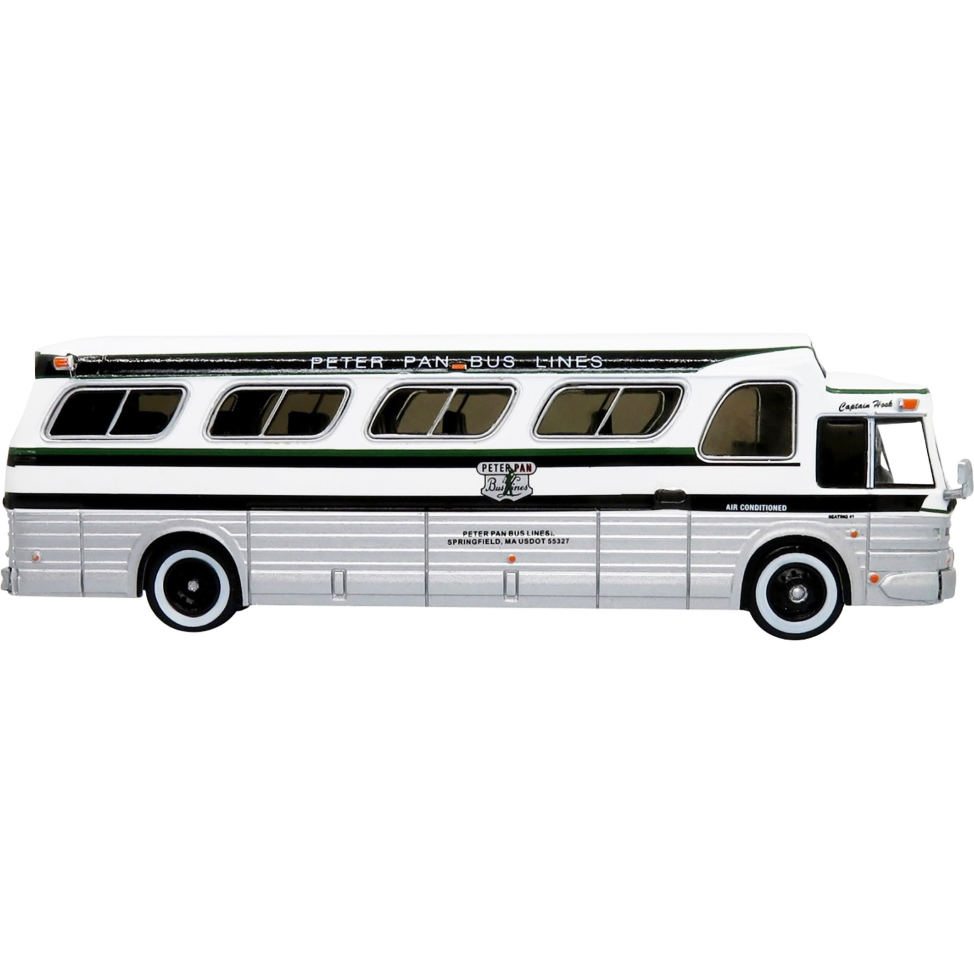 1966 GM PD4107 &quotBuffalo" Coach Bus &quotPeter Pan Bus Lines" Destination &quotProvidence" (Rhode Island) &quotVintage Bus & Motorcoach Collection" 1/87 Diecast Model by Iconic Replicas