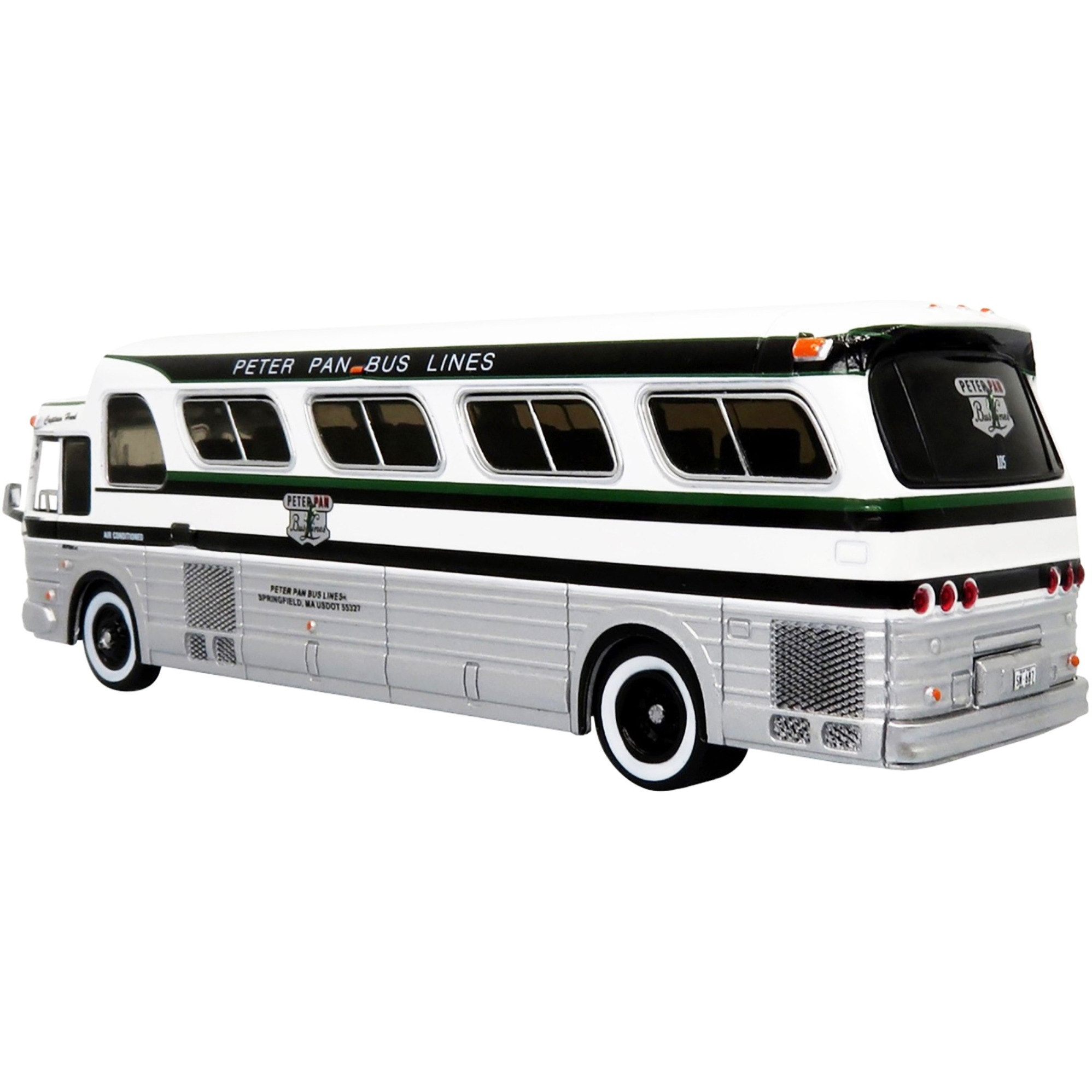 1966 GM PD4107 &quotBuffalo" Coach Bus &quotPeter Pan Bus Lines" Destination &quotProvidence" (Rhode Island) &quotVintage Bus & Motorcoach Collection" 1/87 Diecast Model by Iconic Replicas
