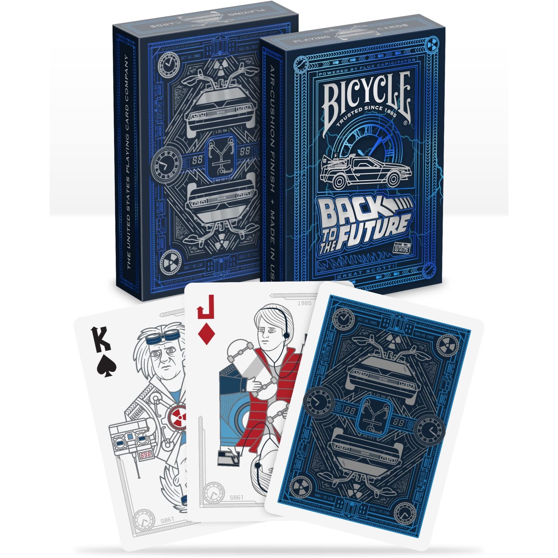 Bicycle Back To The Future Playing Cards 1 Pack, Premium, Foil, Metallic , Blue