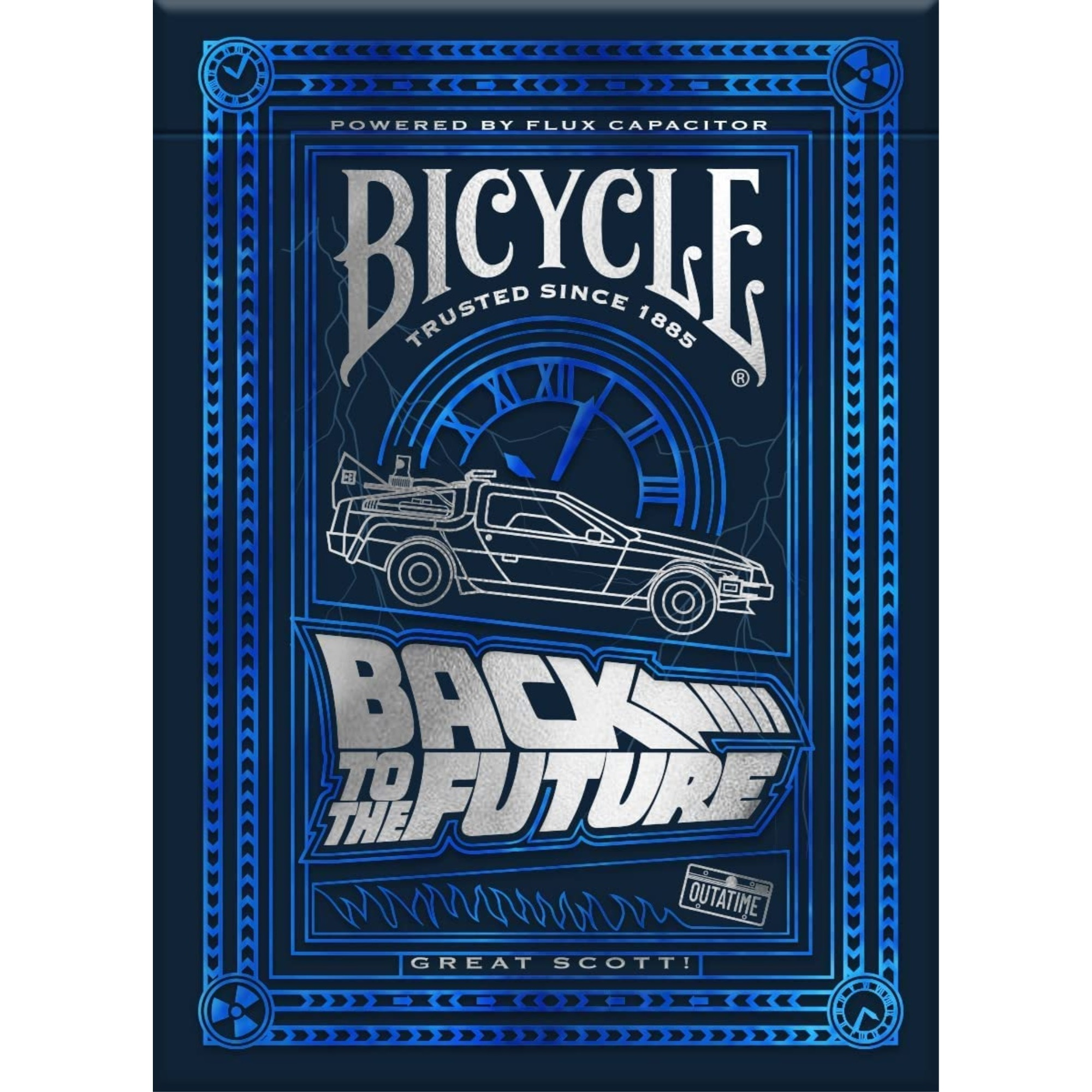 Bicycle Back To The Future Playing Cards 1 Pack, Premium, Foil, Metallic , Blue
