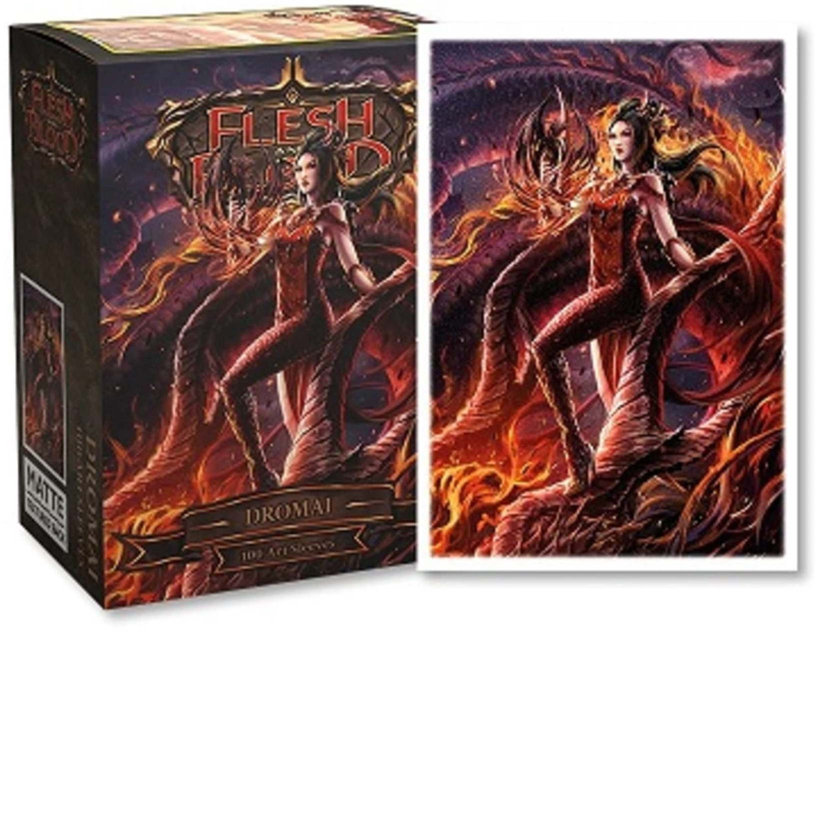 Arcane Tinmen Dragon Shield Sleeves - Flesh and Blood Dromai 100 CT - MTG Card Sleeves are Smooth & Tough - Compatible with Pokemon & Magic The Gathering Card Sleeves (AT-16050)