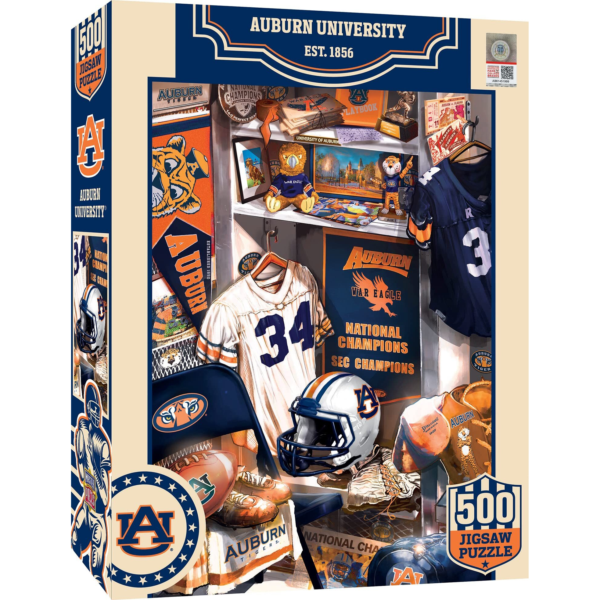 Auburn Tigers Puzzle 500 Piece Locker Room