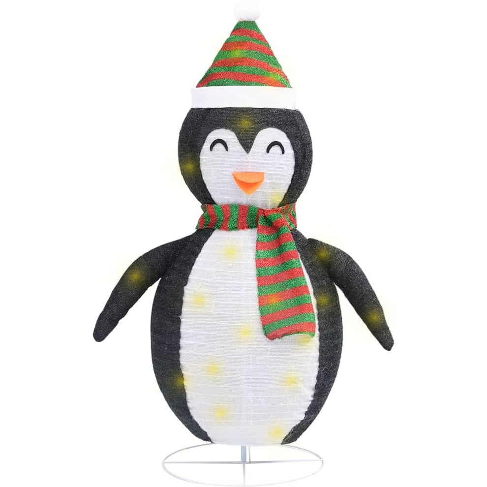 vidaXL Decorative Christmas Snow Penguin Figure LED Luxury Fabric 3 ft