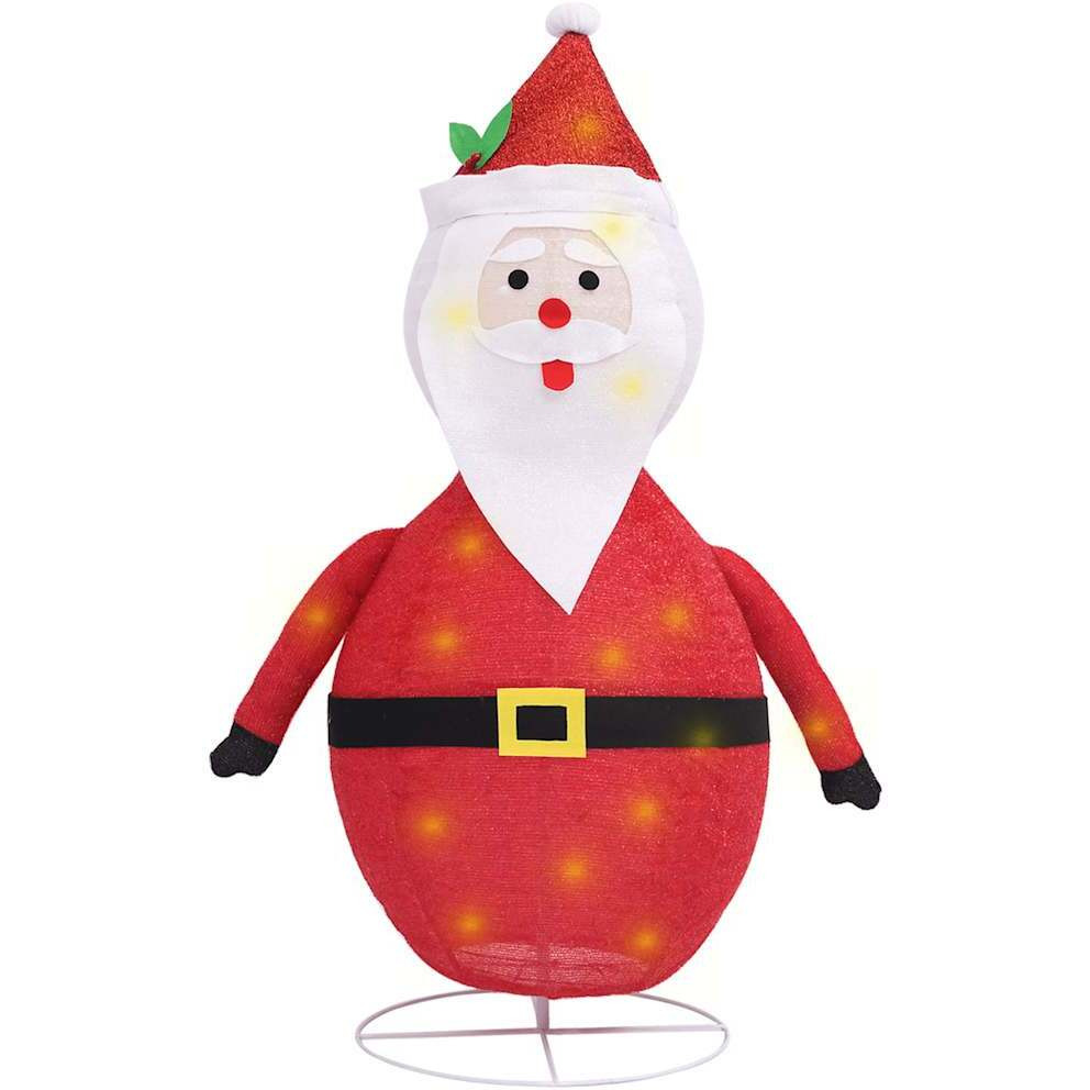 vidaXL Decorative Christmas Santa Claus Figure LED Luxury Fabric 2 ft