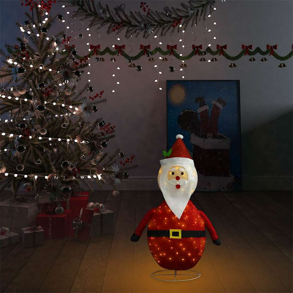 vidaXL Decorative Christmas Santa Claus Figure LED Luxury Fabric 2 ft