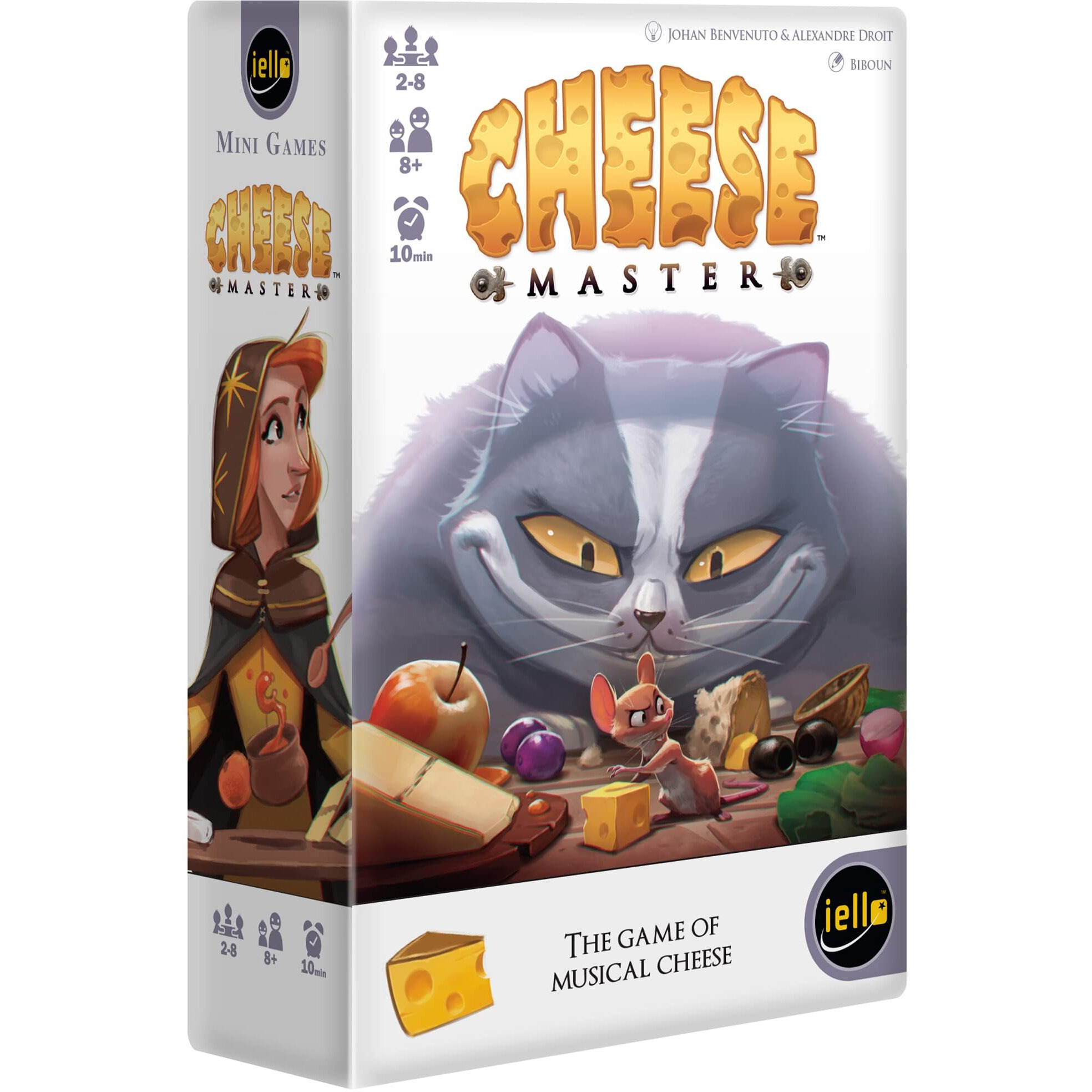 IELLO Cheese Master - The Game of Musical Cheese, Card Game by Iello, Fast & Playful Observation Game, Fun for The Whole Family, Roll & Count, Ages 8+, 2- 8 Players, 10 Minute Playing Time