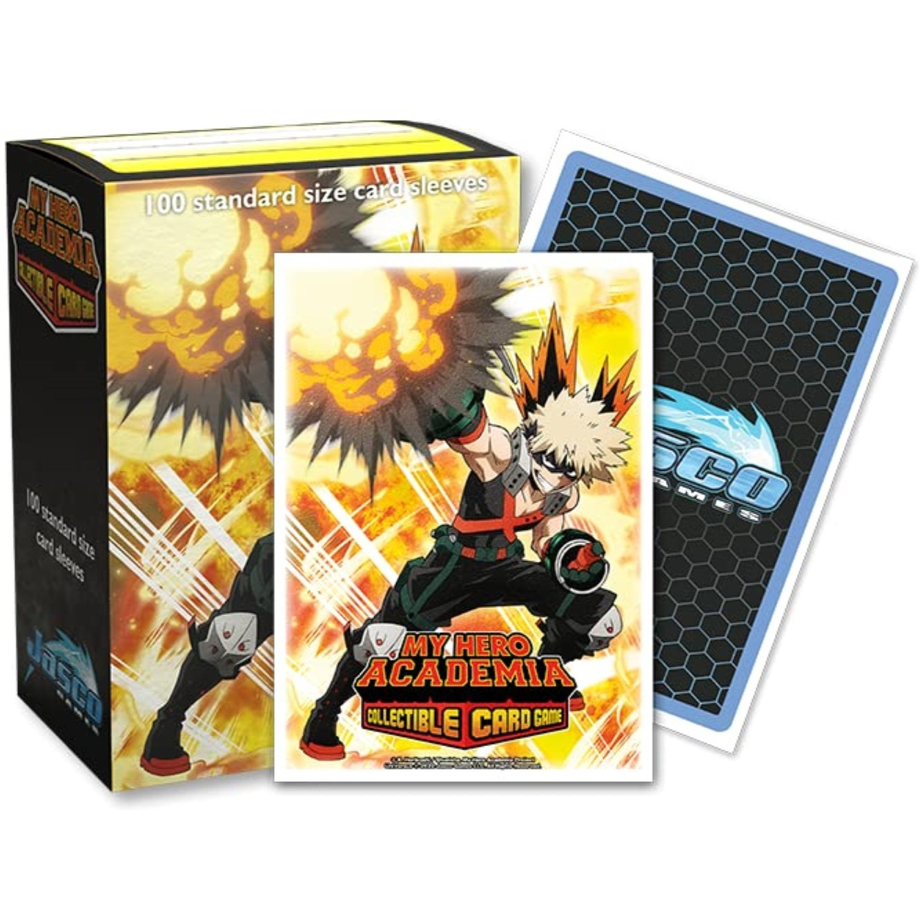 Arcane Tinmen Dragon Shield Sleeves - Matte Art My Hero Academia Bakugo Explode 100 CT - MTG Card Sleeves are Smooth & Tough - Compatible with Pokemon, MHA CCG & Magic The Gathering Cards (AT-16036)