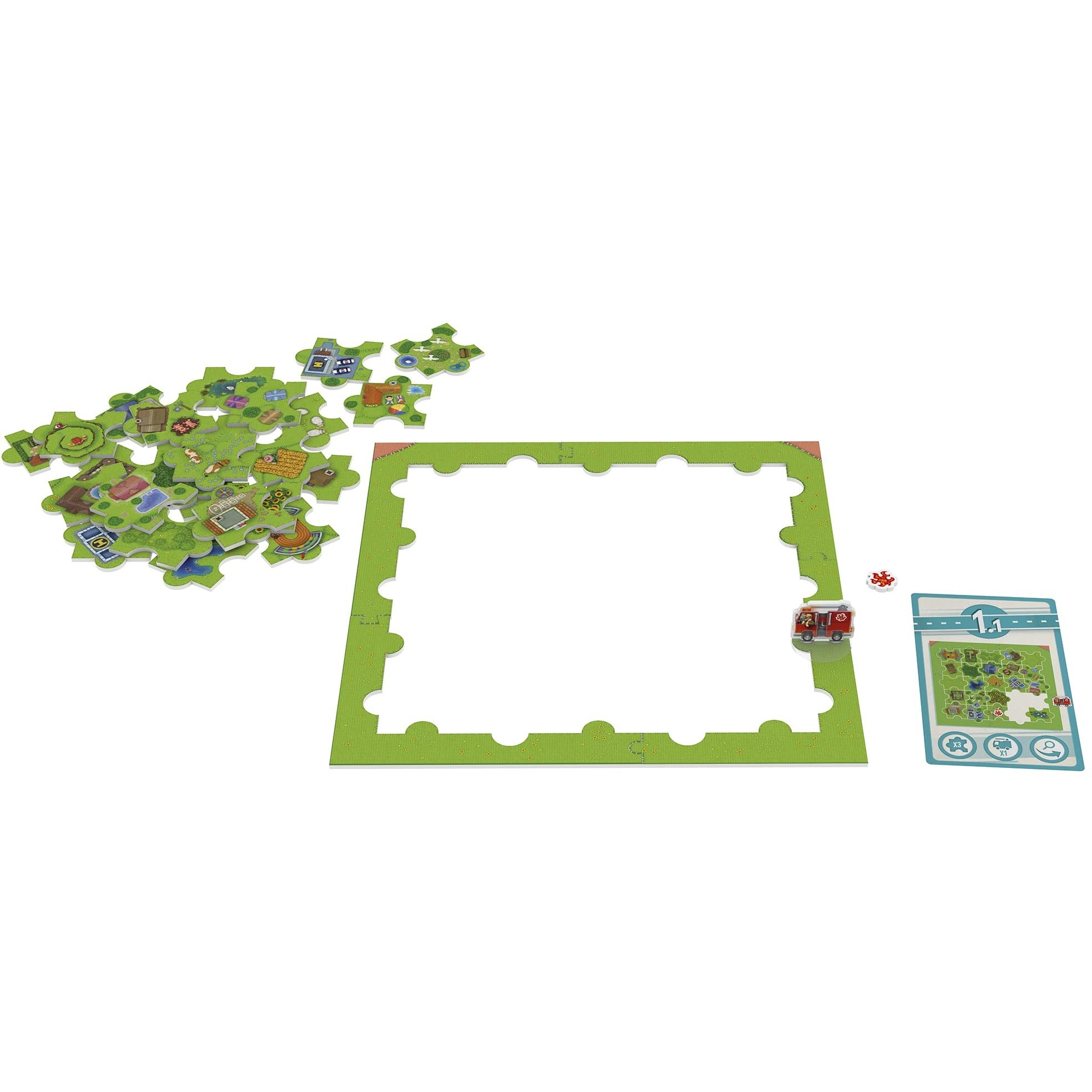 LOKI IELLO Puzzle Challenge Firefighters to The Rescue - 40 Challenges, Games, Learn How to Fulfill A Puzzle W/Funny Objectives, Children's Game, 1 Player, Ages 6+
