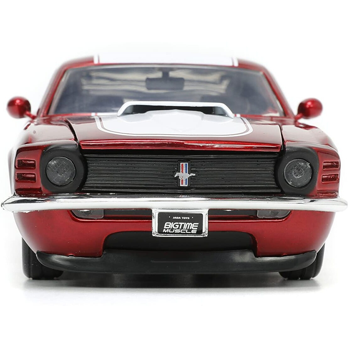 1970 Ford Mustang Boss 429 Candy Red with White Stripes &quotSuper Boss" &quotBigtime Muscle" Series 1/24 Diecast Model Car by Jada