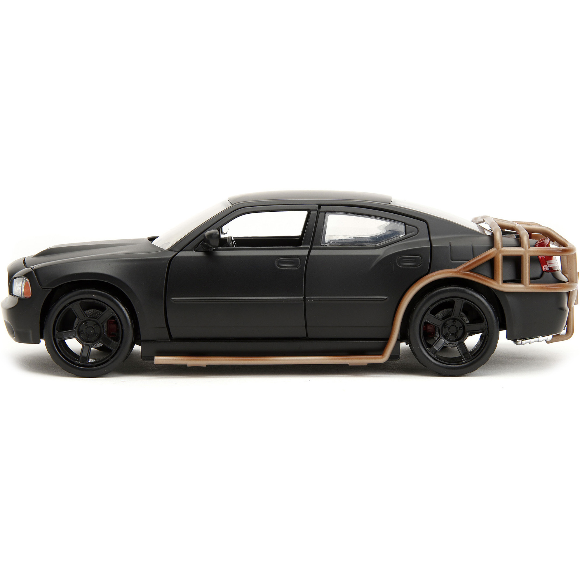 2006 Dodge Charger Matt Black with Outer Cage &quotFast & Furious" Movie 1/24 Diecast Model Car by Jada