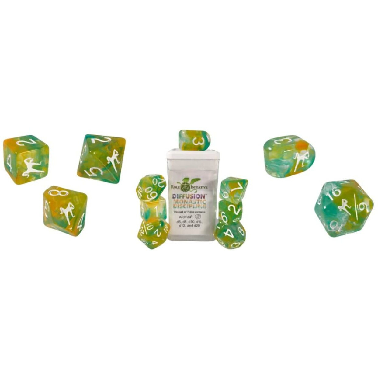 Role 4 Initiative Diffusion Poly Set - Monastic Discipline w/Class Symbols (7)