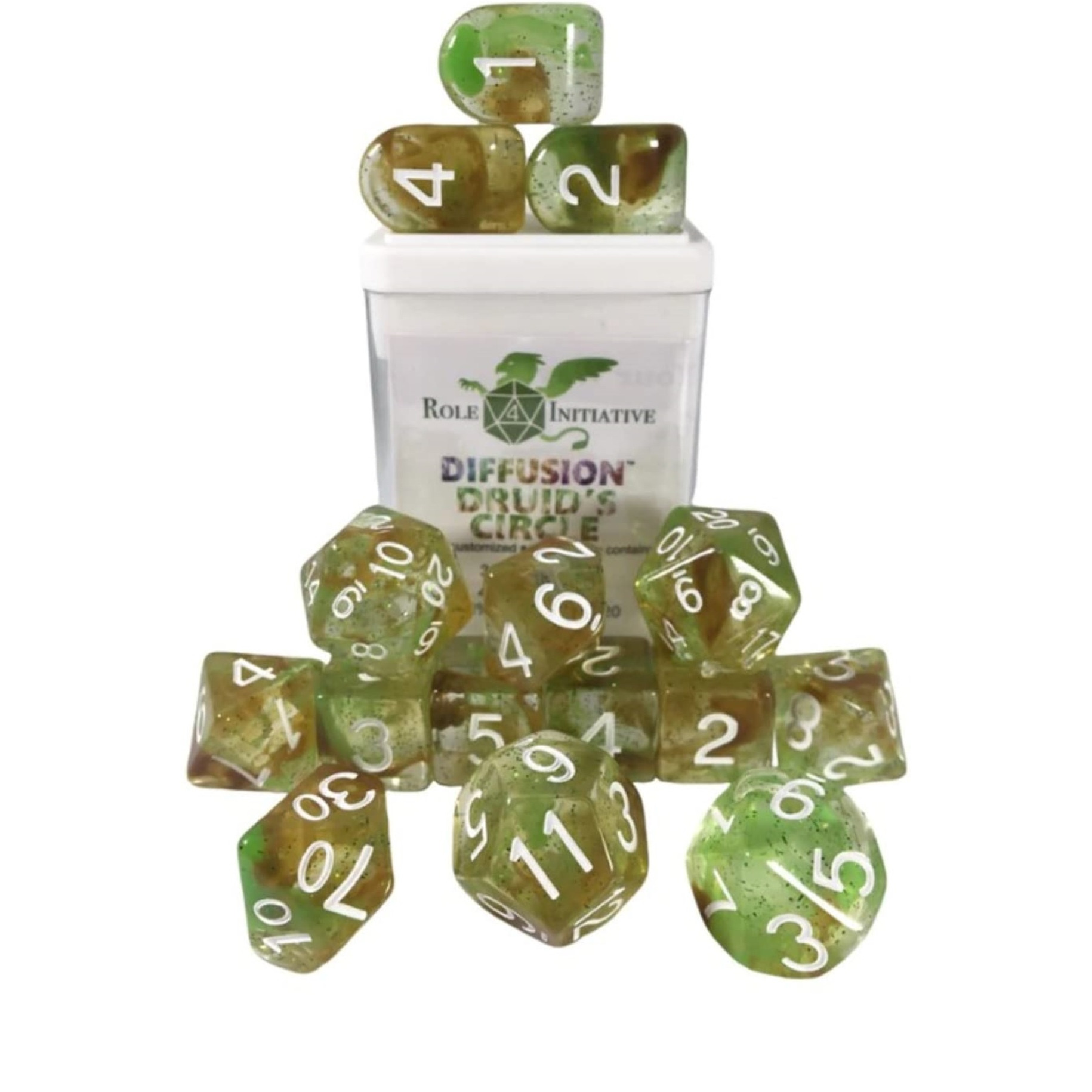 Role 4 Initiative Diffusion Poly Set - Druid's Circle w/Numbers (15)