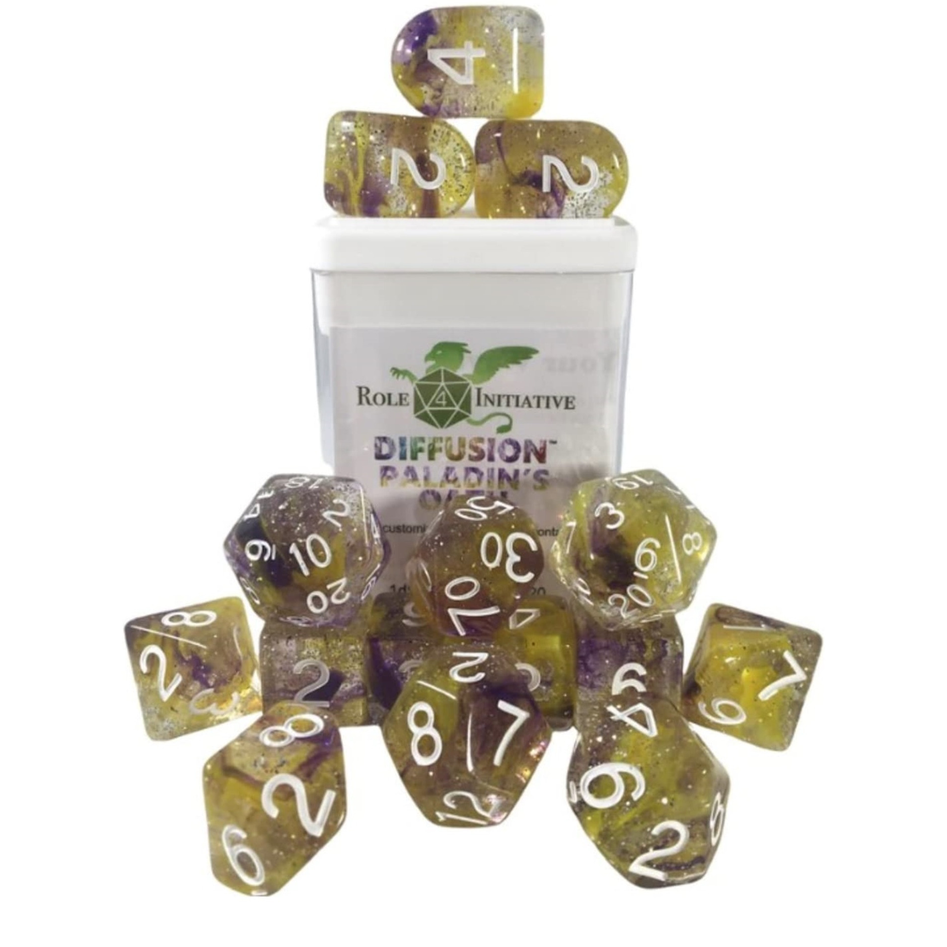 Role 4 Initiative Diffusion Poly Set - Paladin's Oath w/Numbers (15)