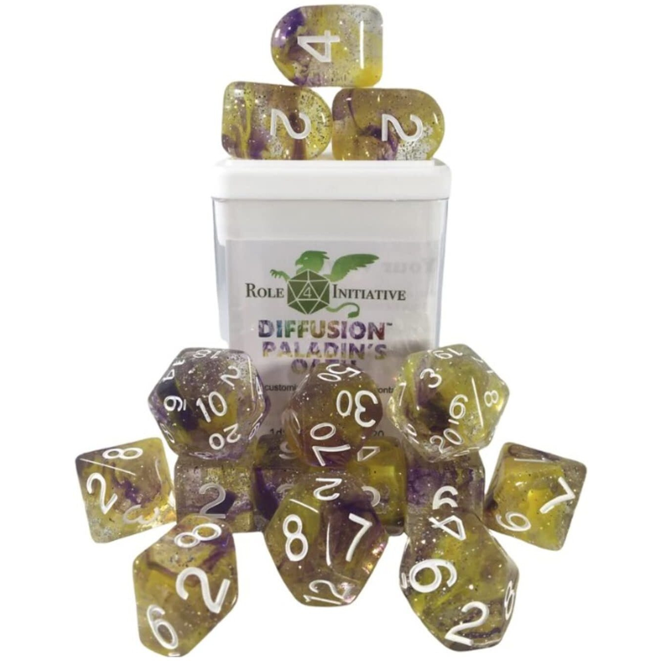 Role 4 Initiative Diffusion Poly Set - Paladin's Oath w/Numbers (15)
