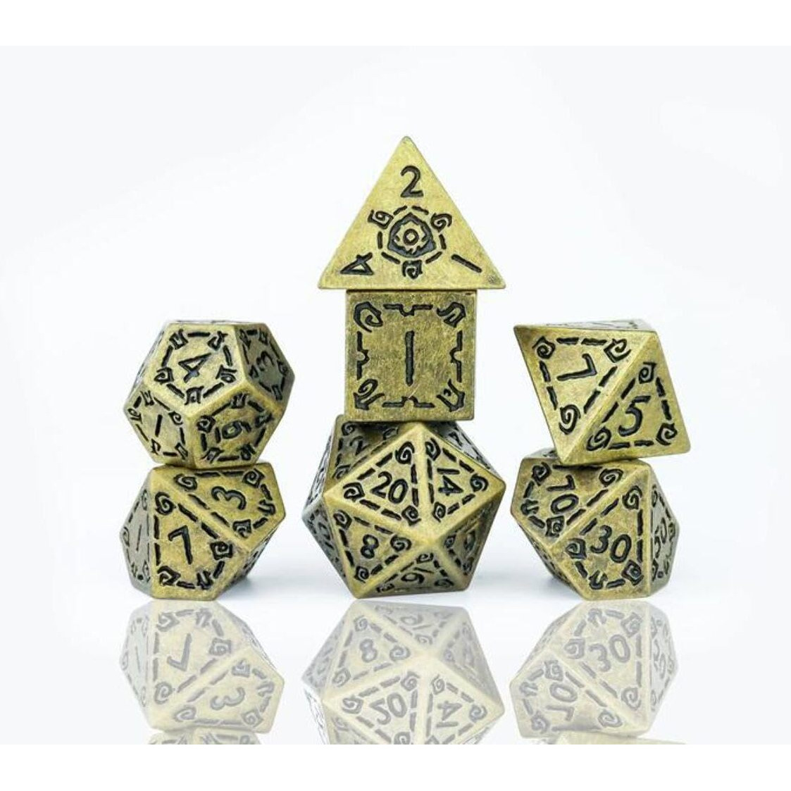 Dice Set - Illusory Metal - Gold (7)